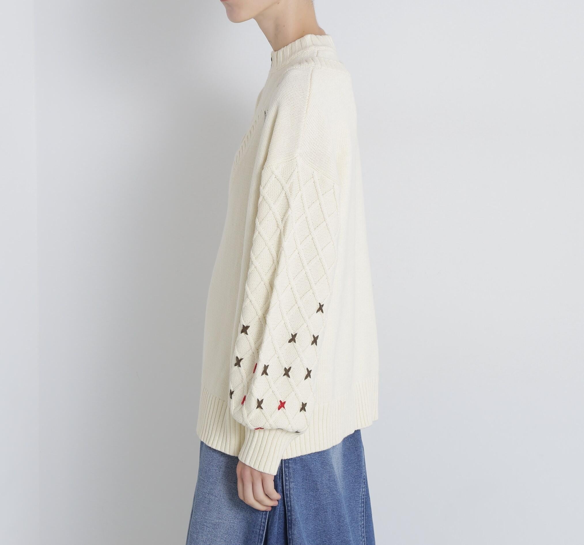 《直営店限定》BOTTLE NECK SLEEVE EMBROIDERY TOPS/ボトルネック オフホワイト3