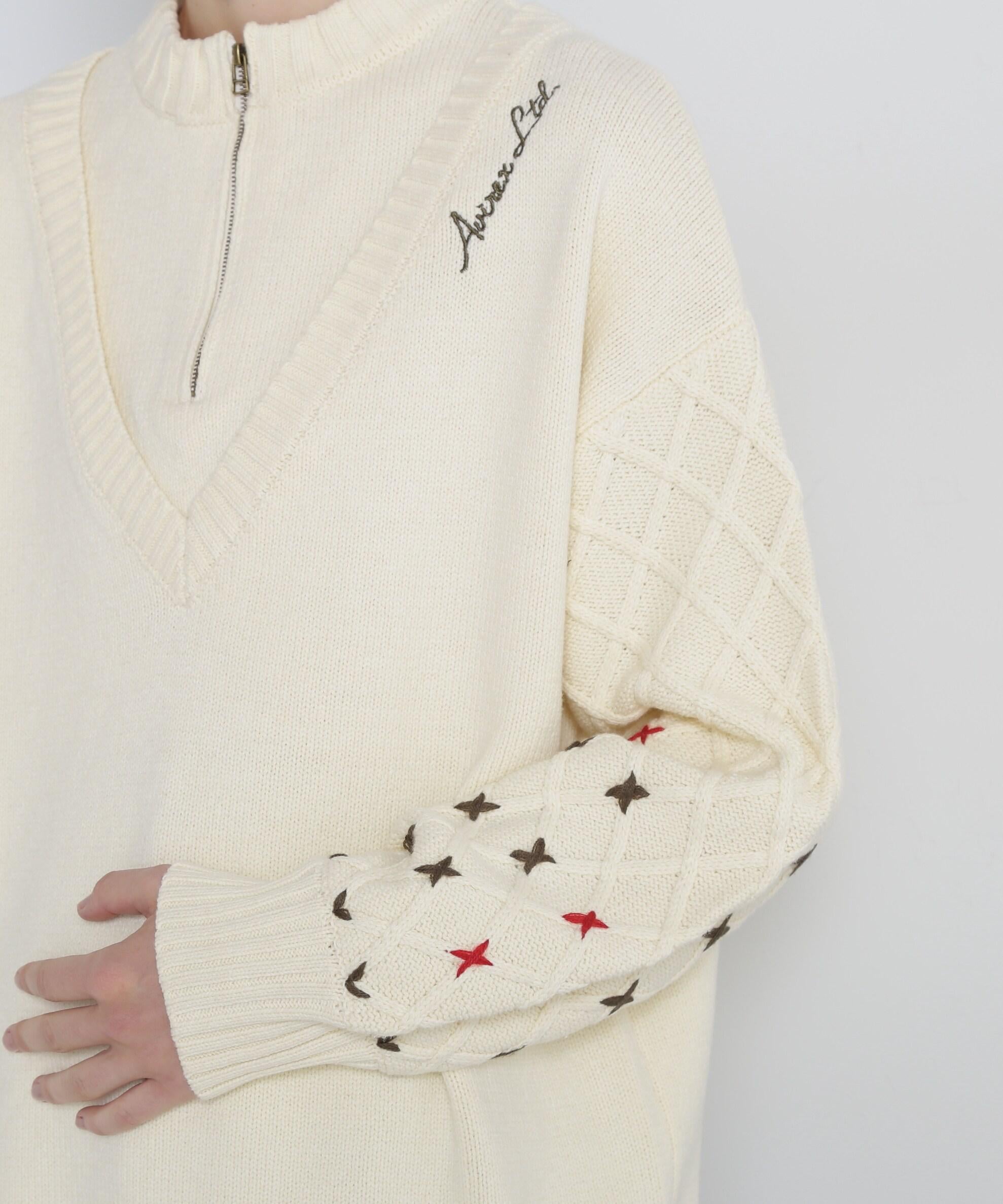 《直営店限定》BOTTLE NECK SLEEVE EMBROIDERY TOPS/ボトルネック オフホワイト3