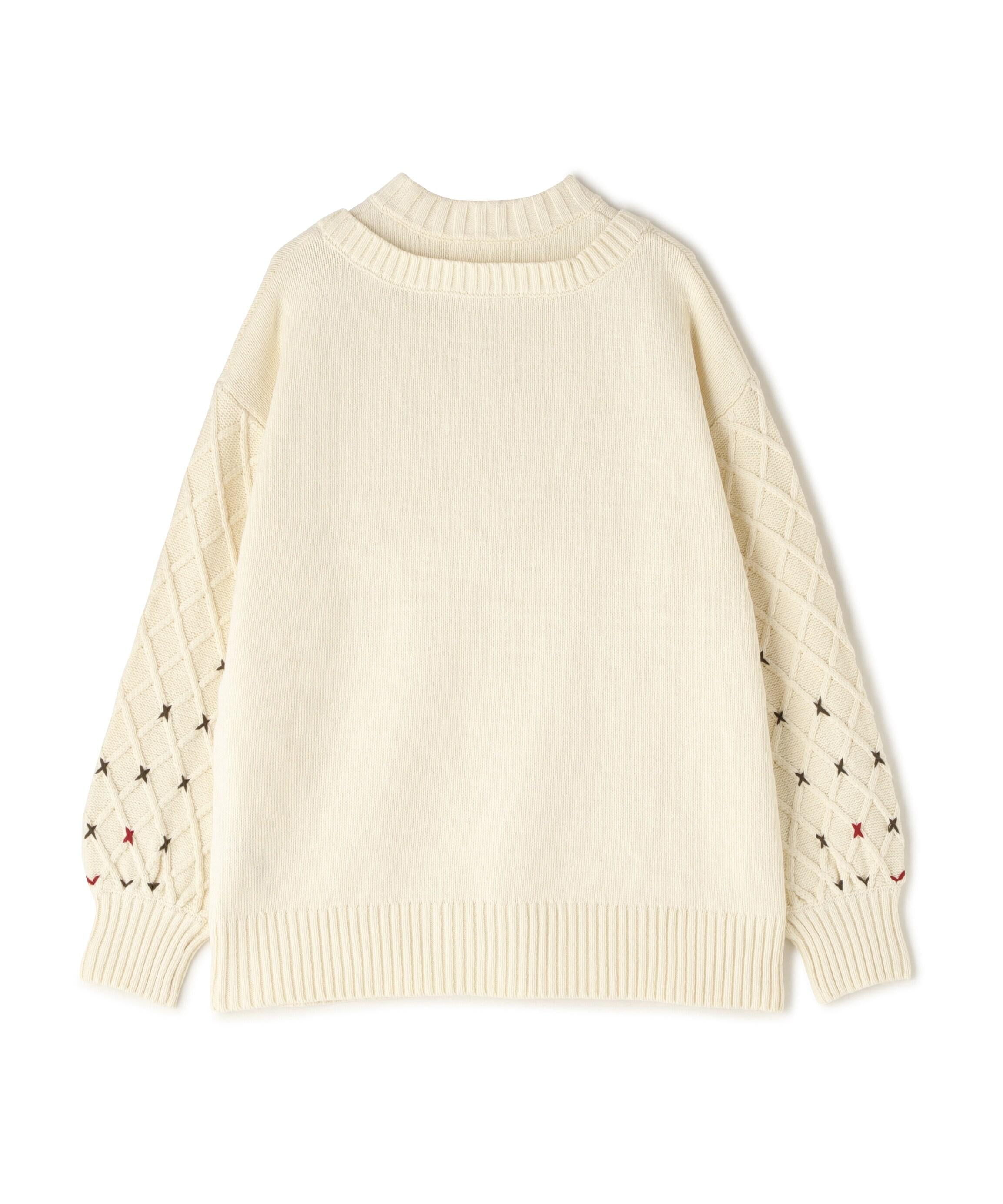 《直営店限定》BOTTLE NECK SLEEVE EMBROIDERY TOPS/ボトルネック オフホワイト3