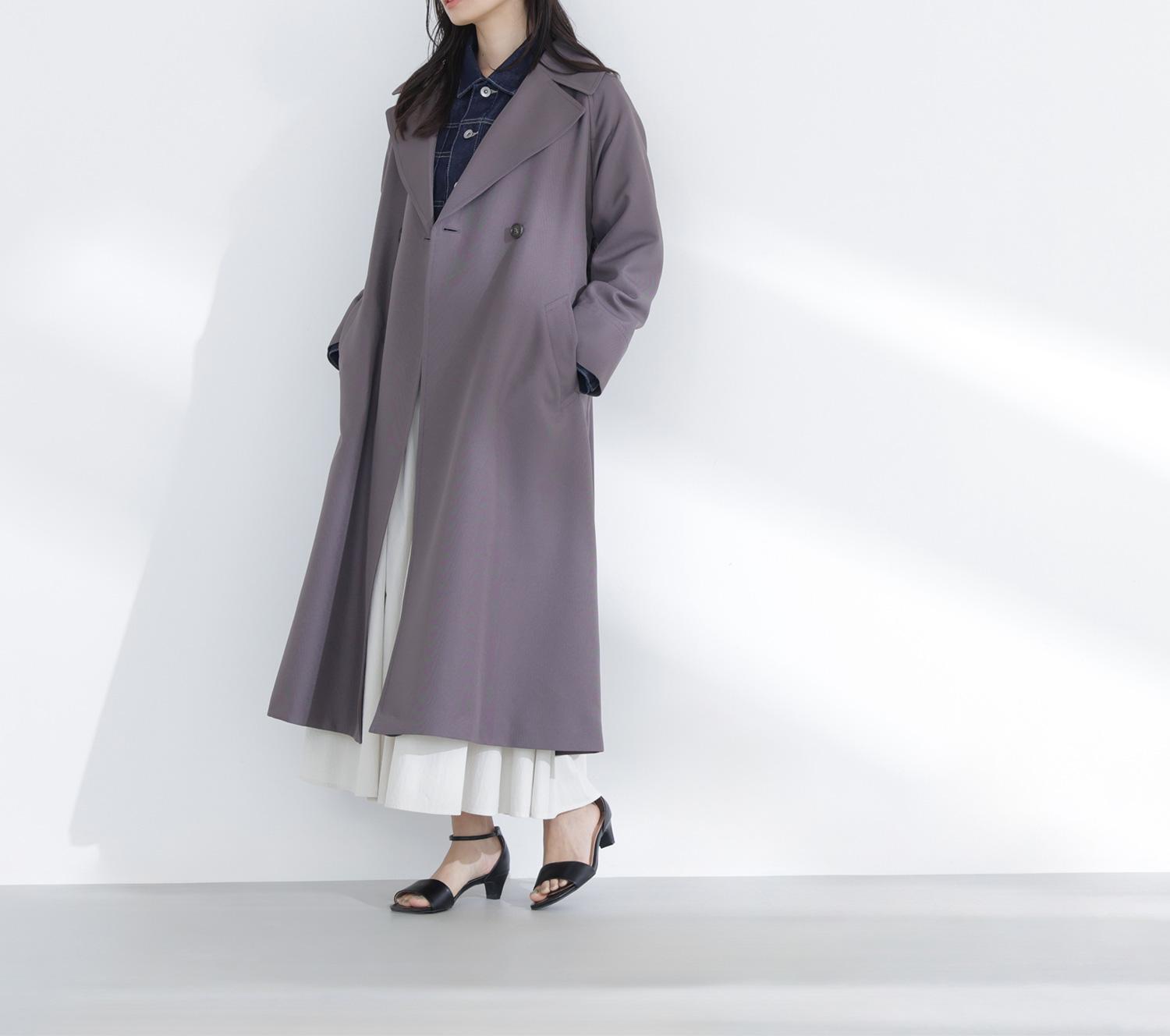 ラグランフォルムカルゼコート チャコール1