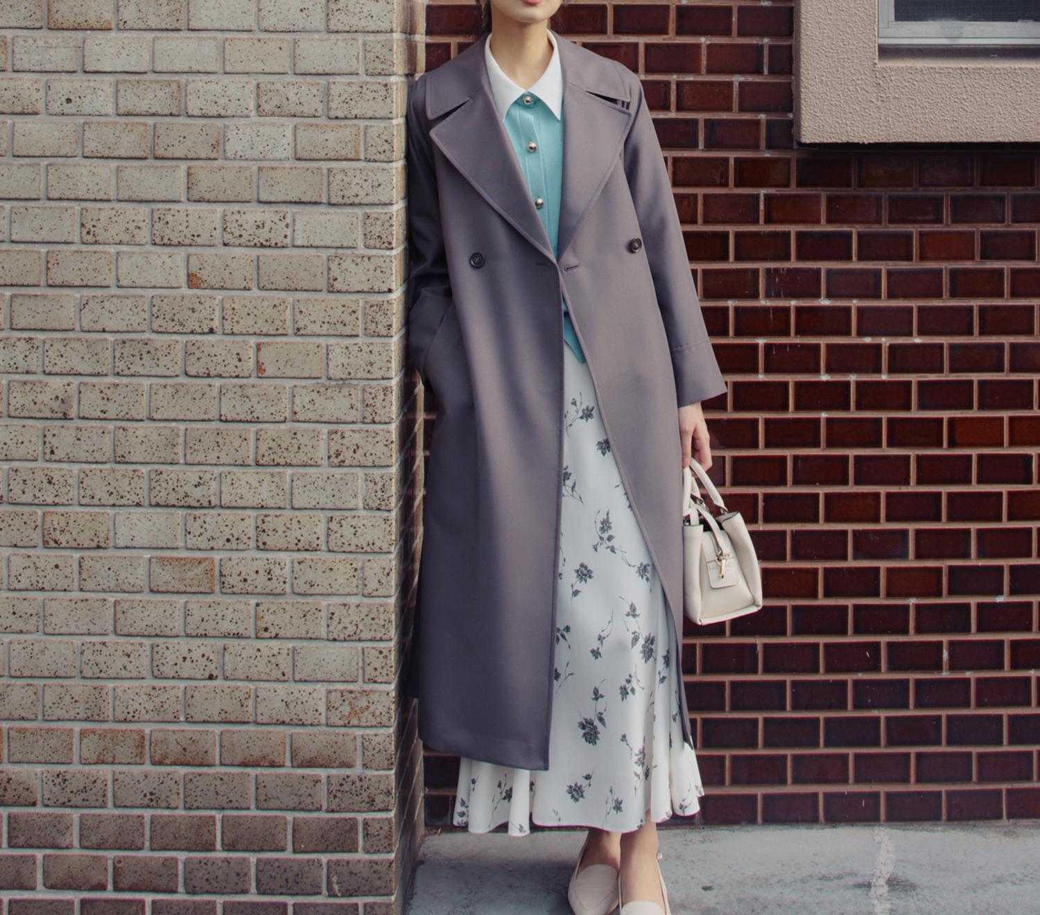 ラグランフォルムカルゼコート チャコール1