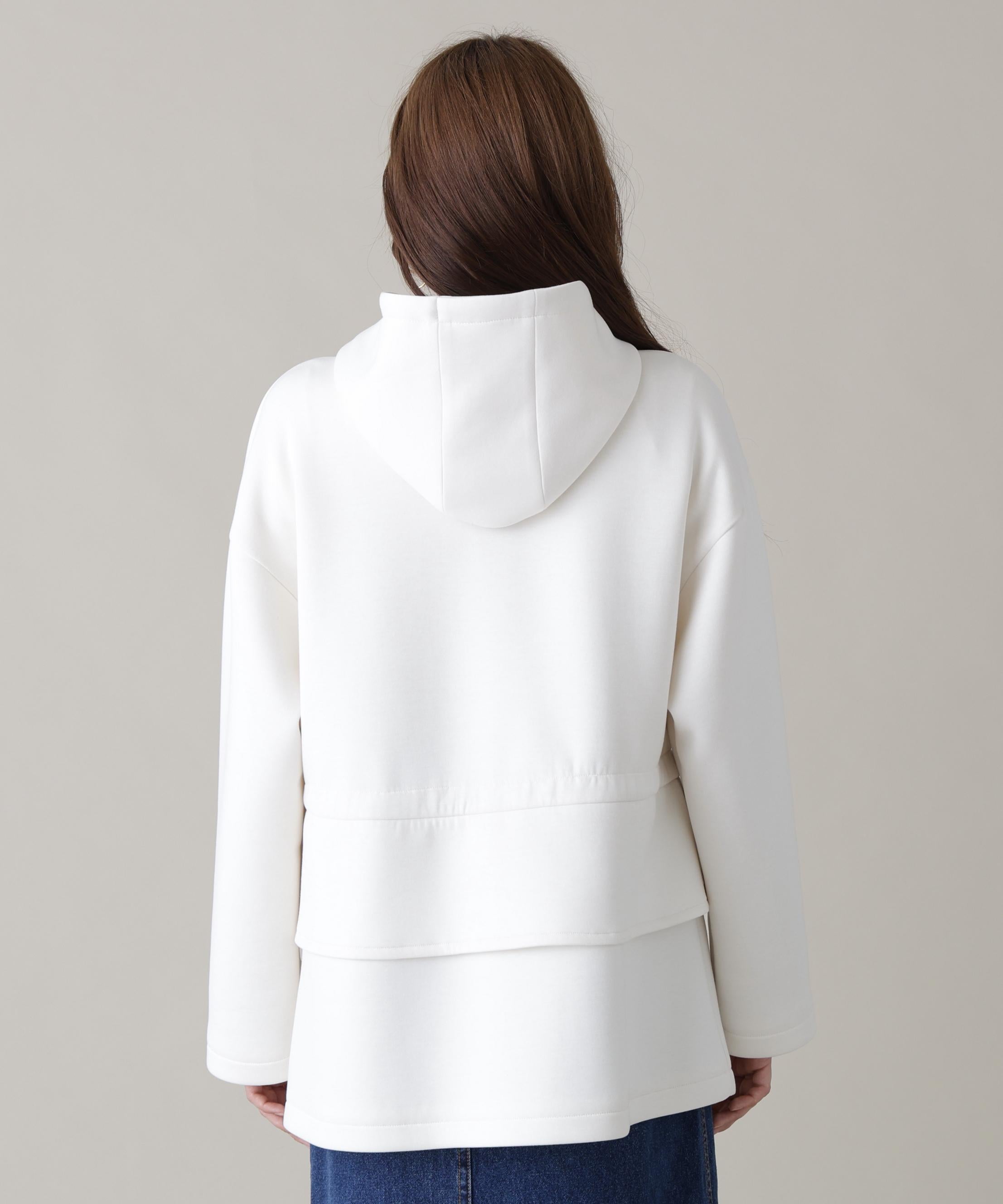 ウエストフレアダンボールフーディー エクリュ1