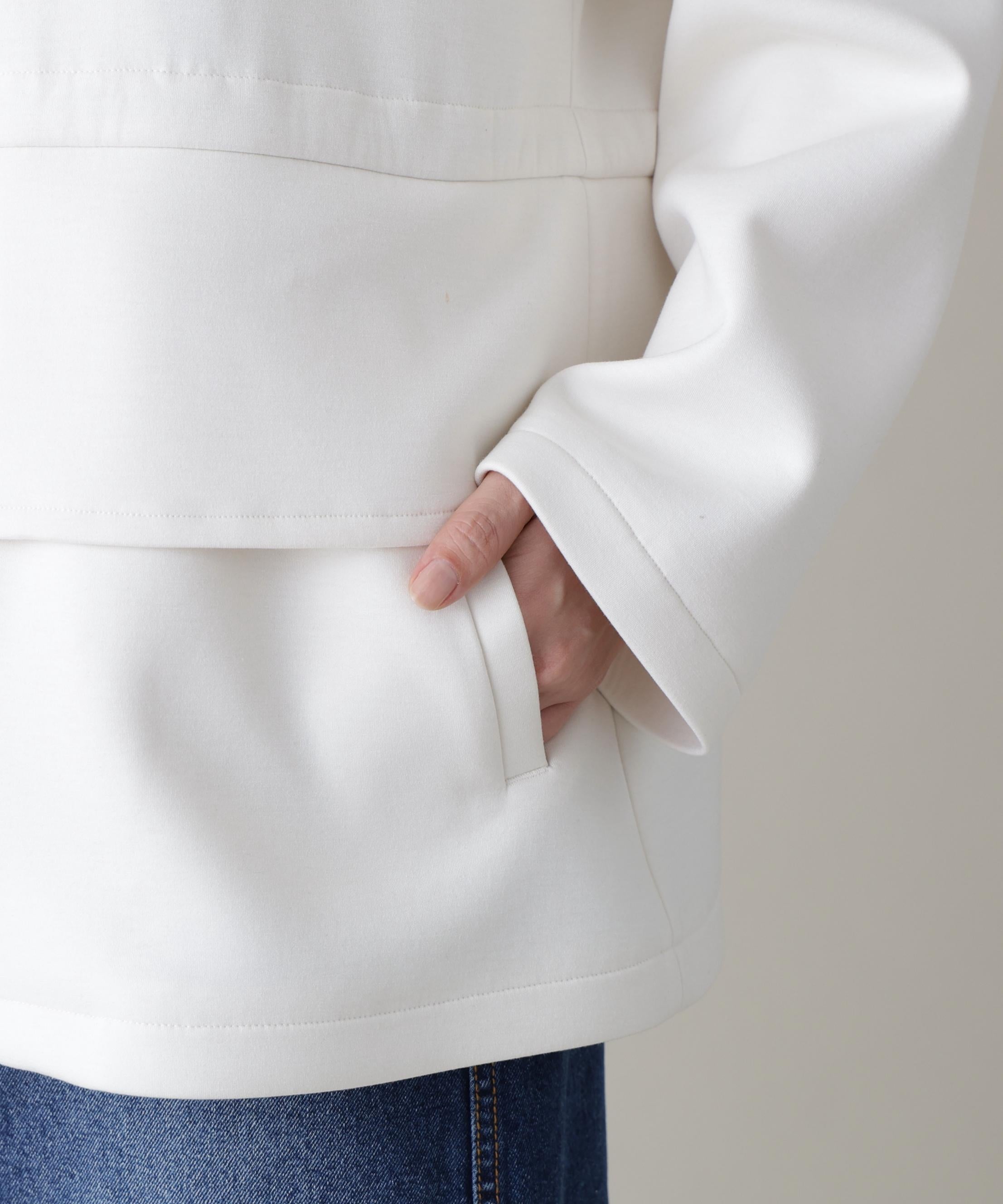 ウエストフレアダンボールフーディー エクリュ1