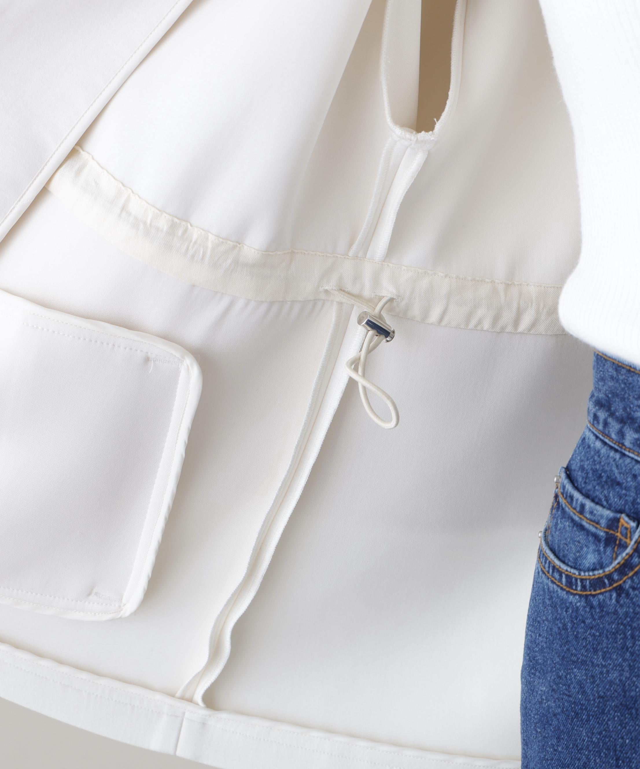 ウエストフレアダンボールフーディー エクリュ1