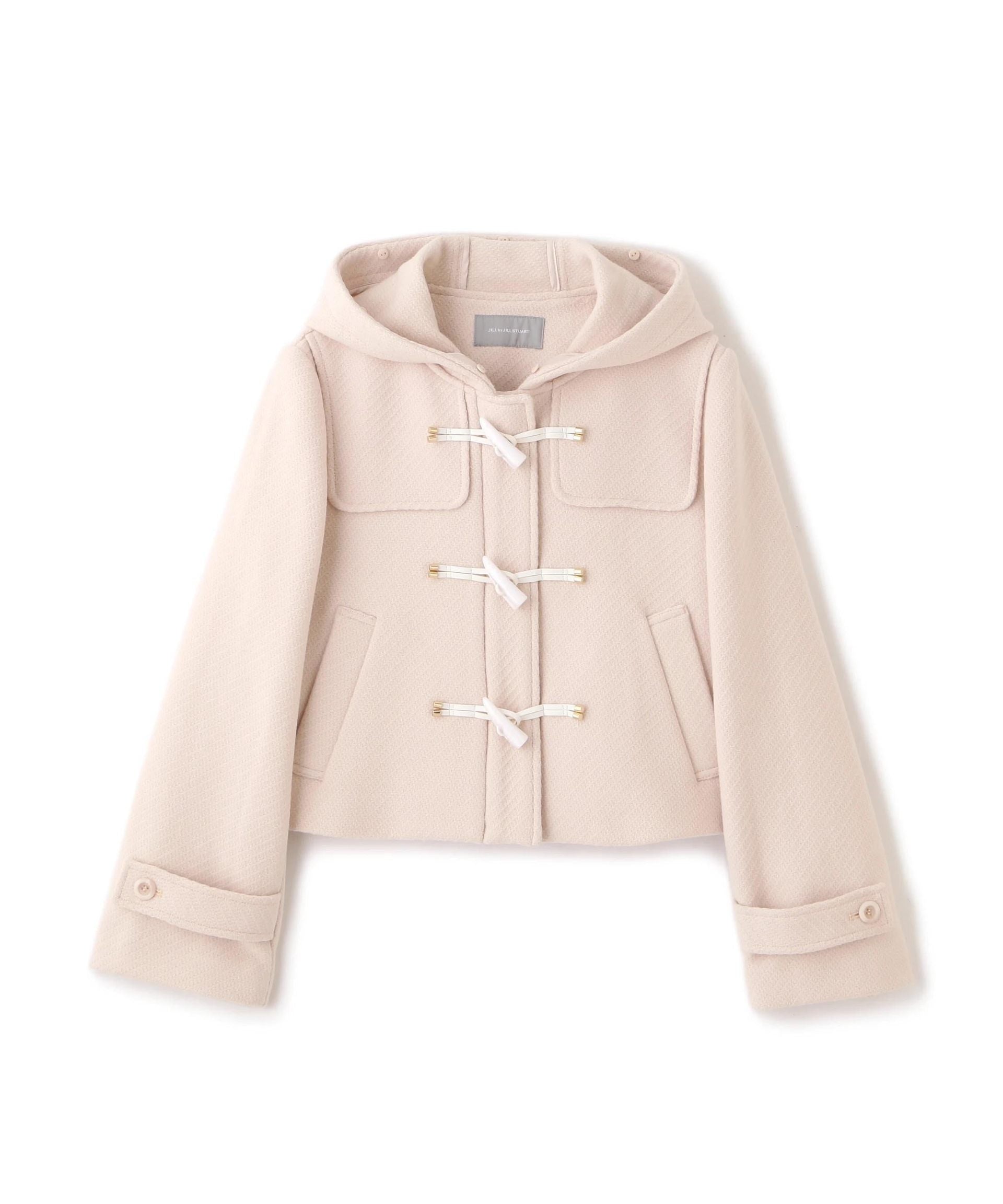 フェイクファー付ショートダッフルコート エクリュ