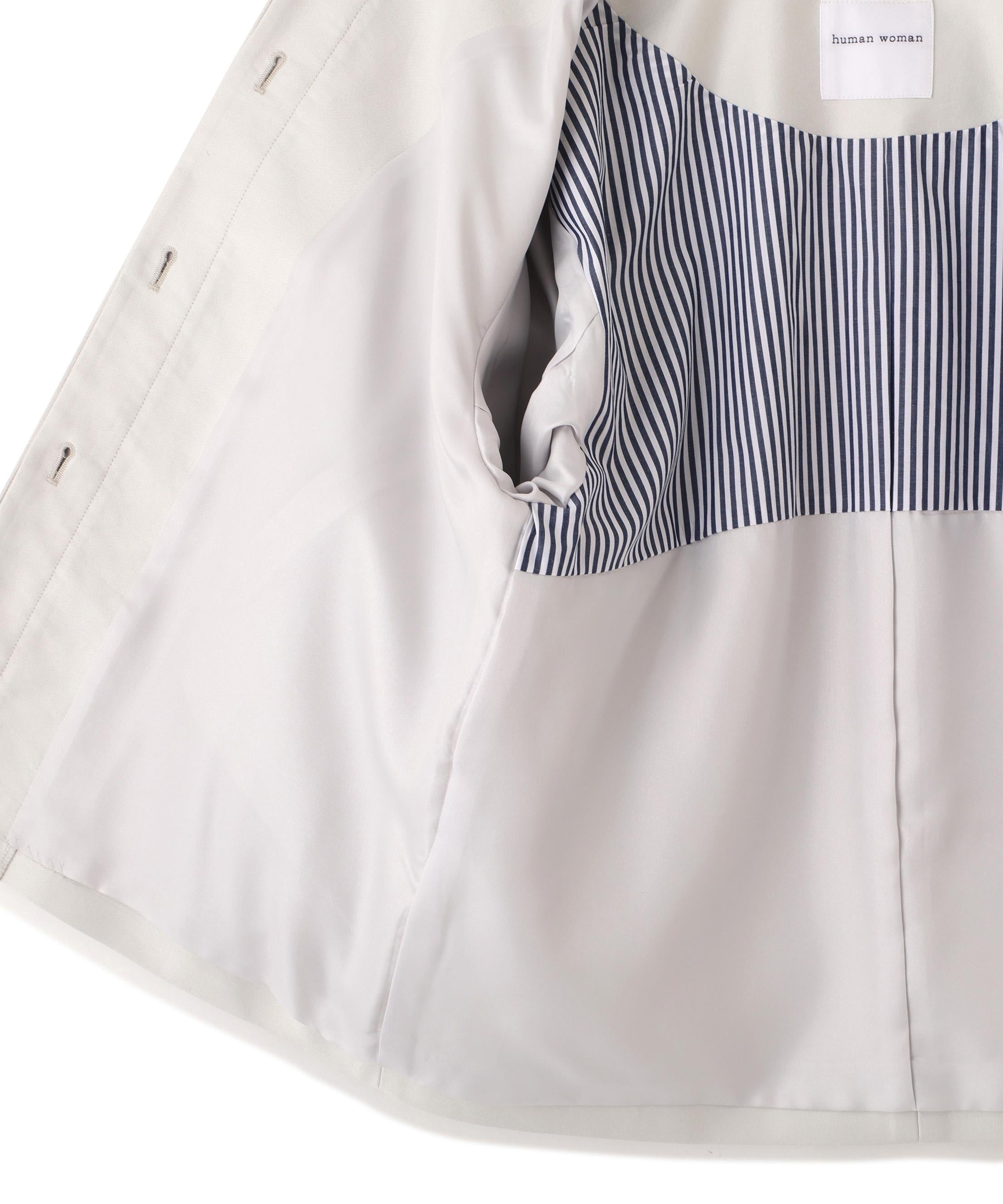 ライトモールスキンノーカラージャケット ライトグレー