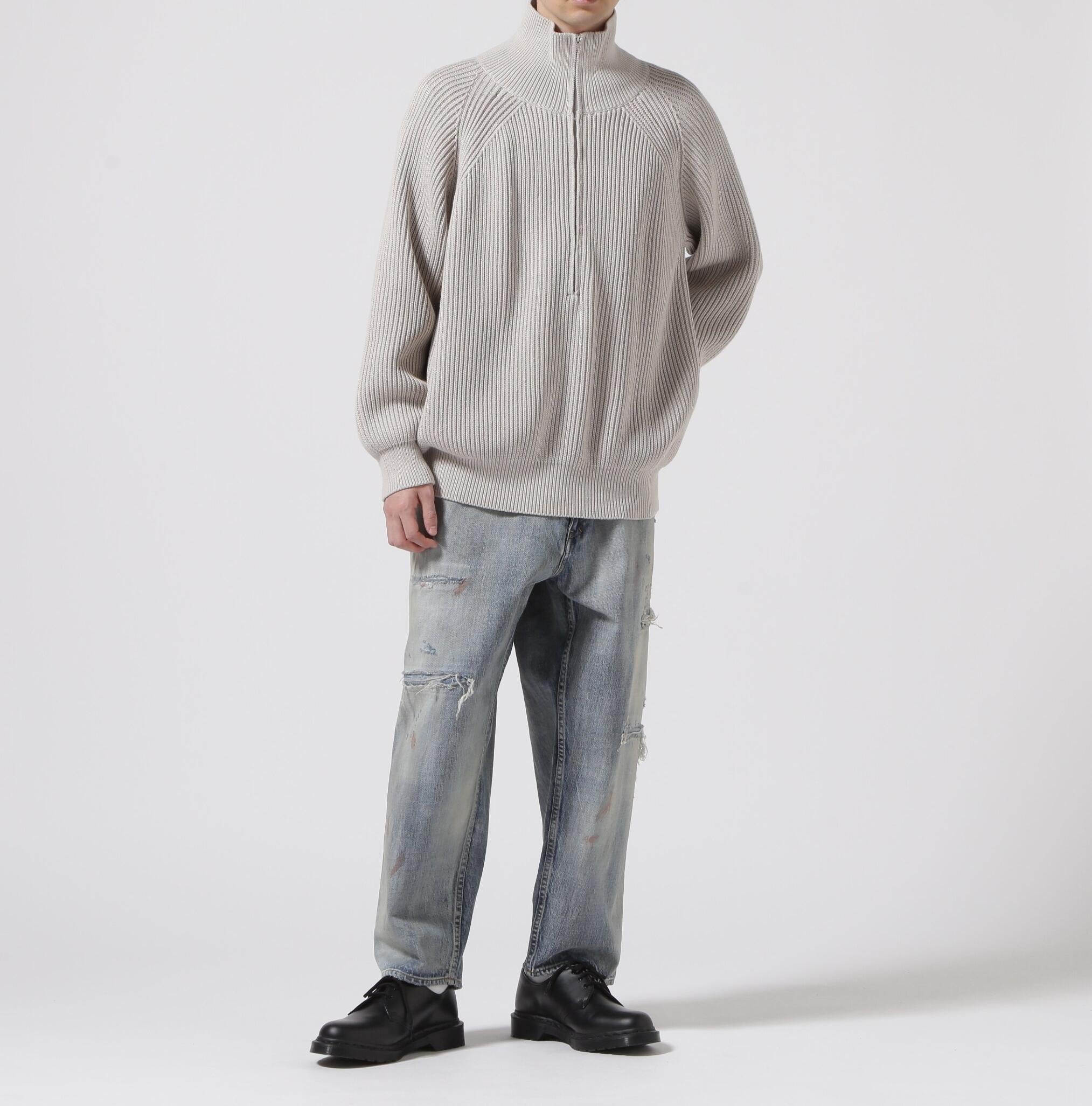 Toionie/トワロニエ/Half Zip Knit シルバー