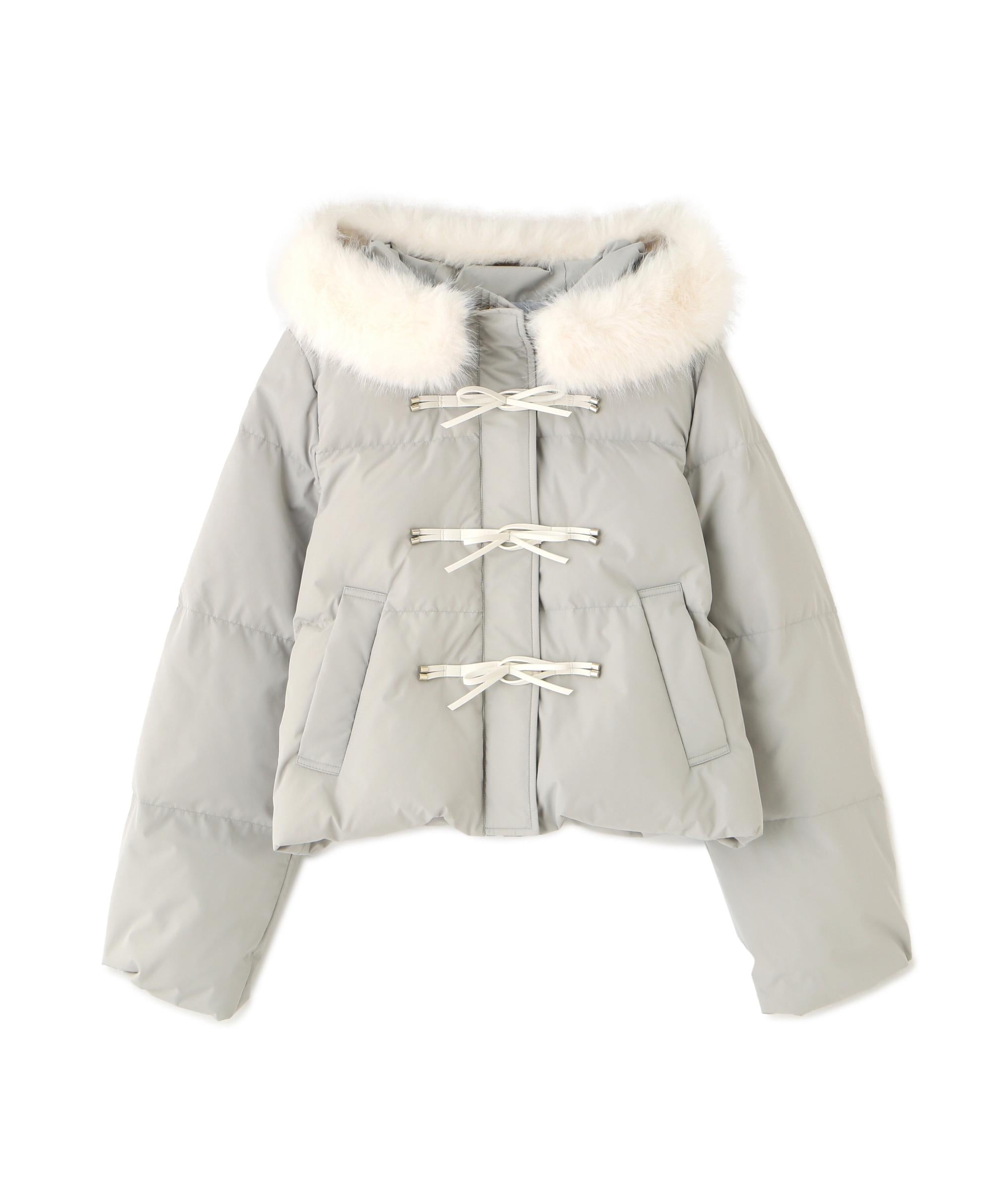 リボンダッフルダウン グレー