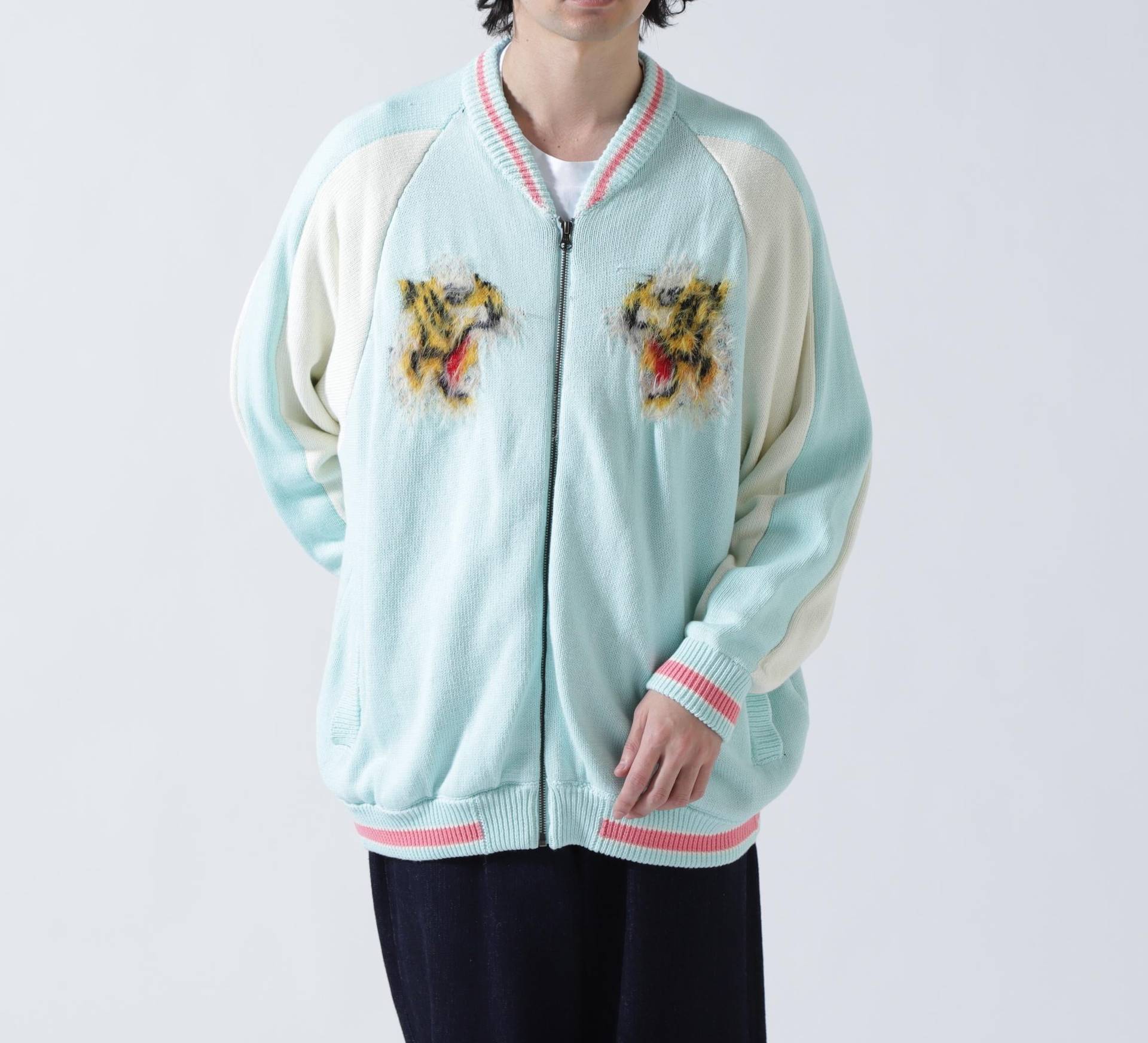 amok /アモク/SOUVENIOR KNIT JACKET ネイビー