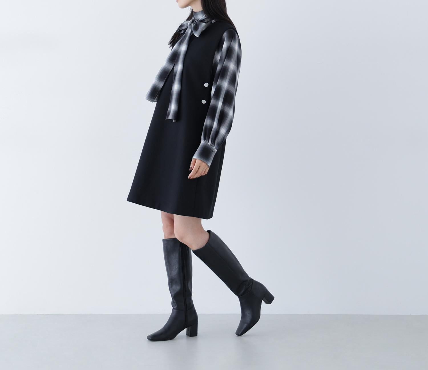 圧縮ミニジャンスカ ブラック