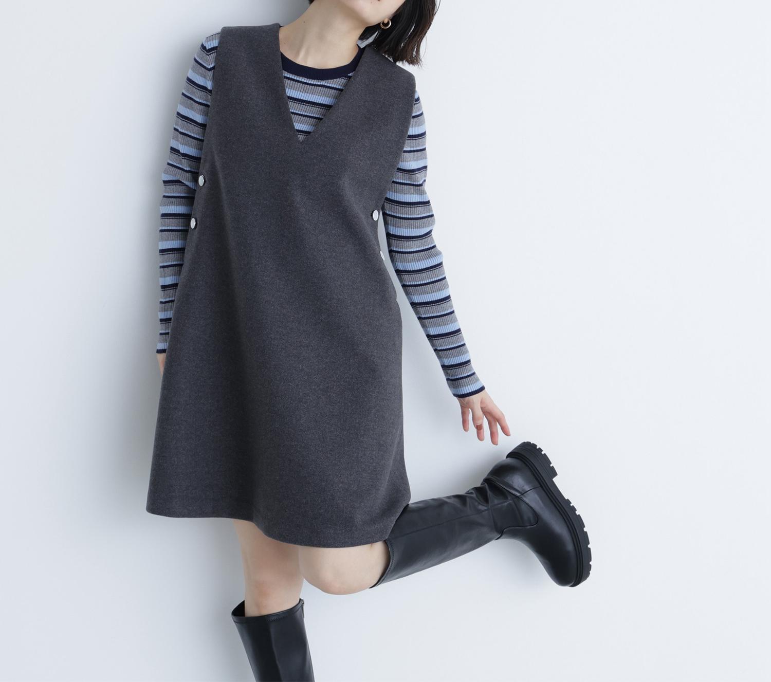 圧縮ミニジャンスカ チャコール1