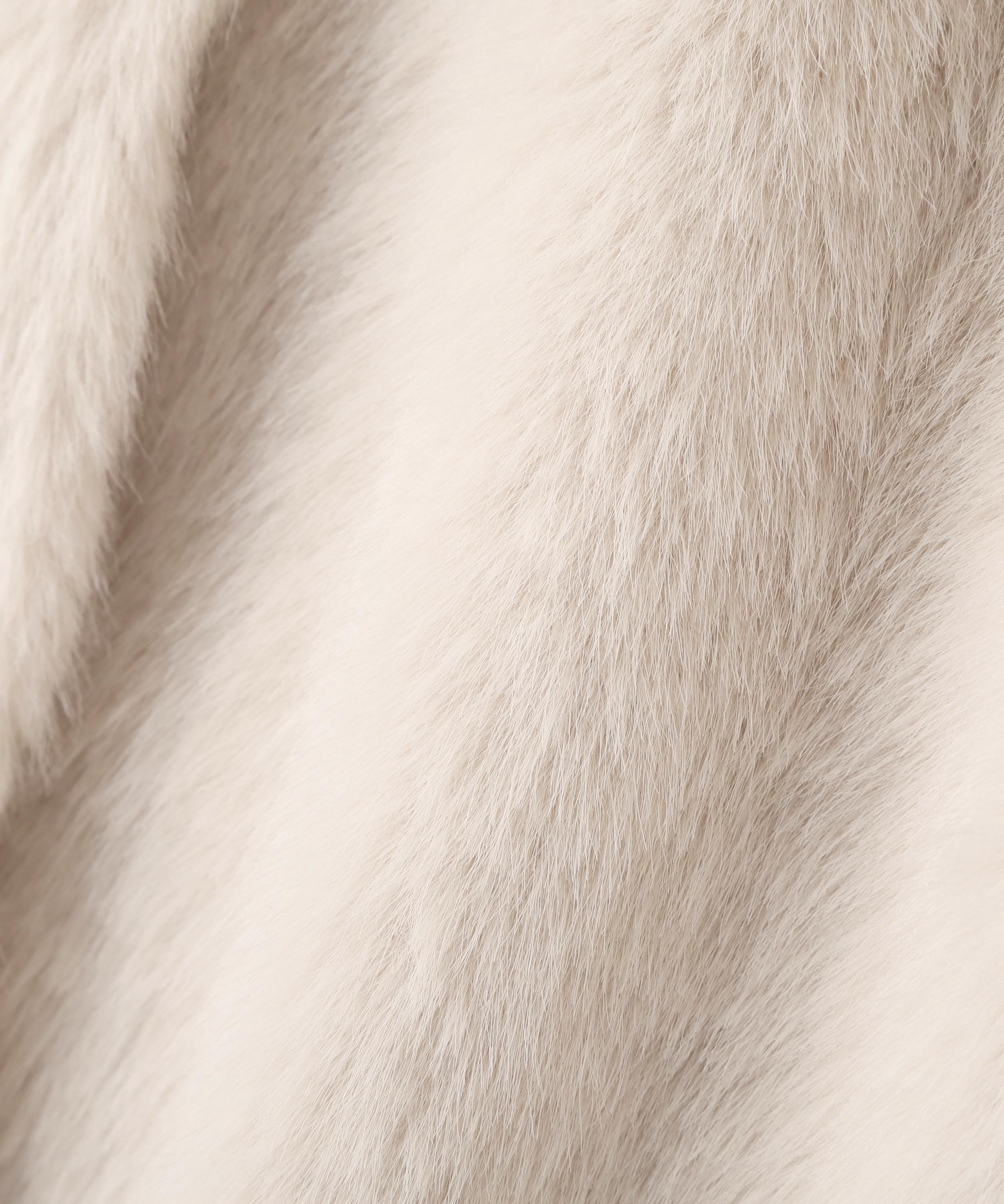 フェイクファーショートジャケット ホワイト