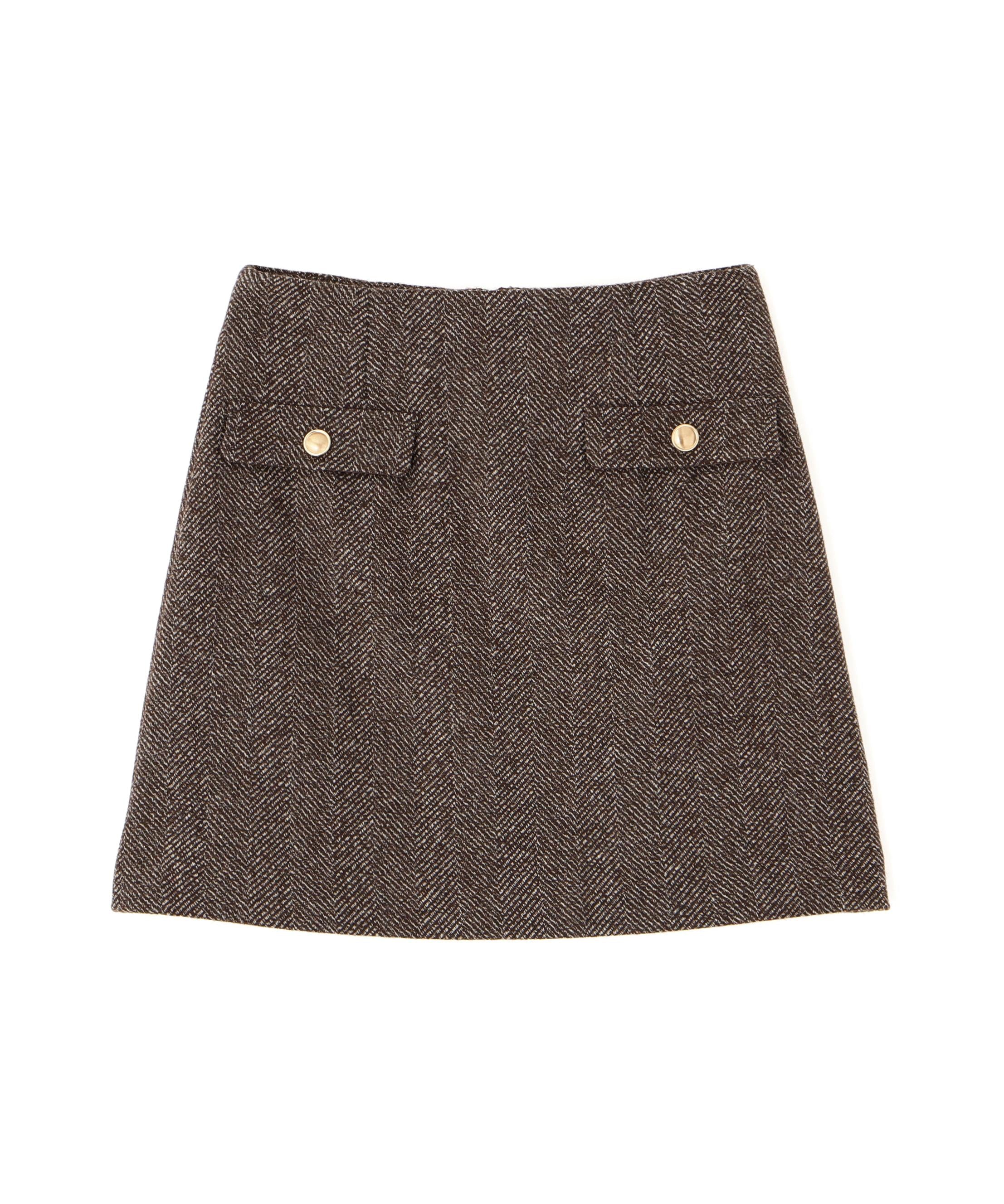 ツイードミニスカート ブラウン