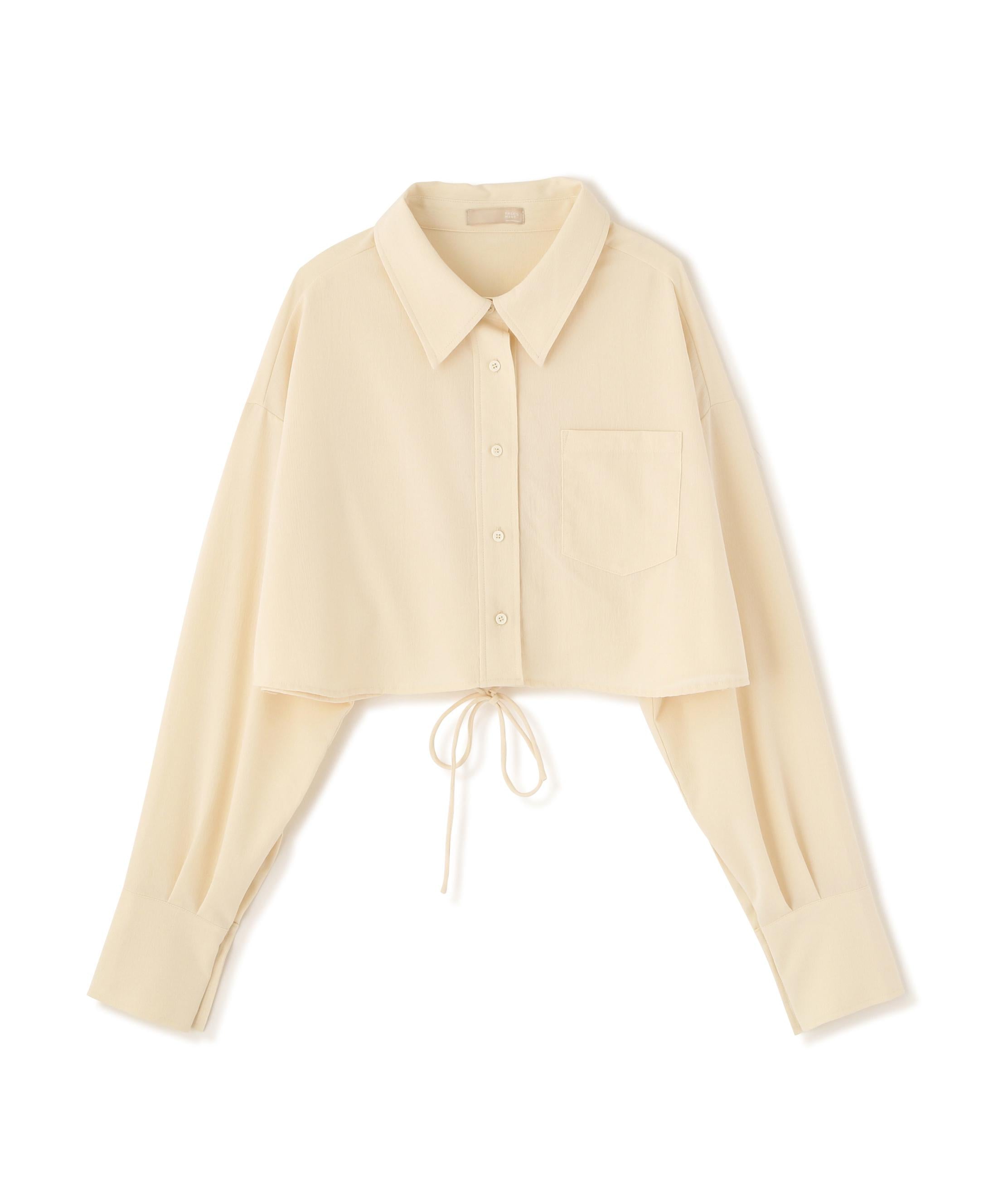 バックレースアップショート丈シャツ オフ