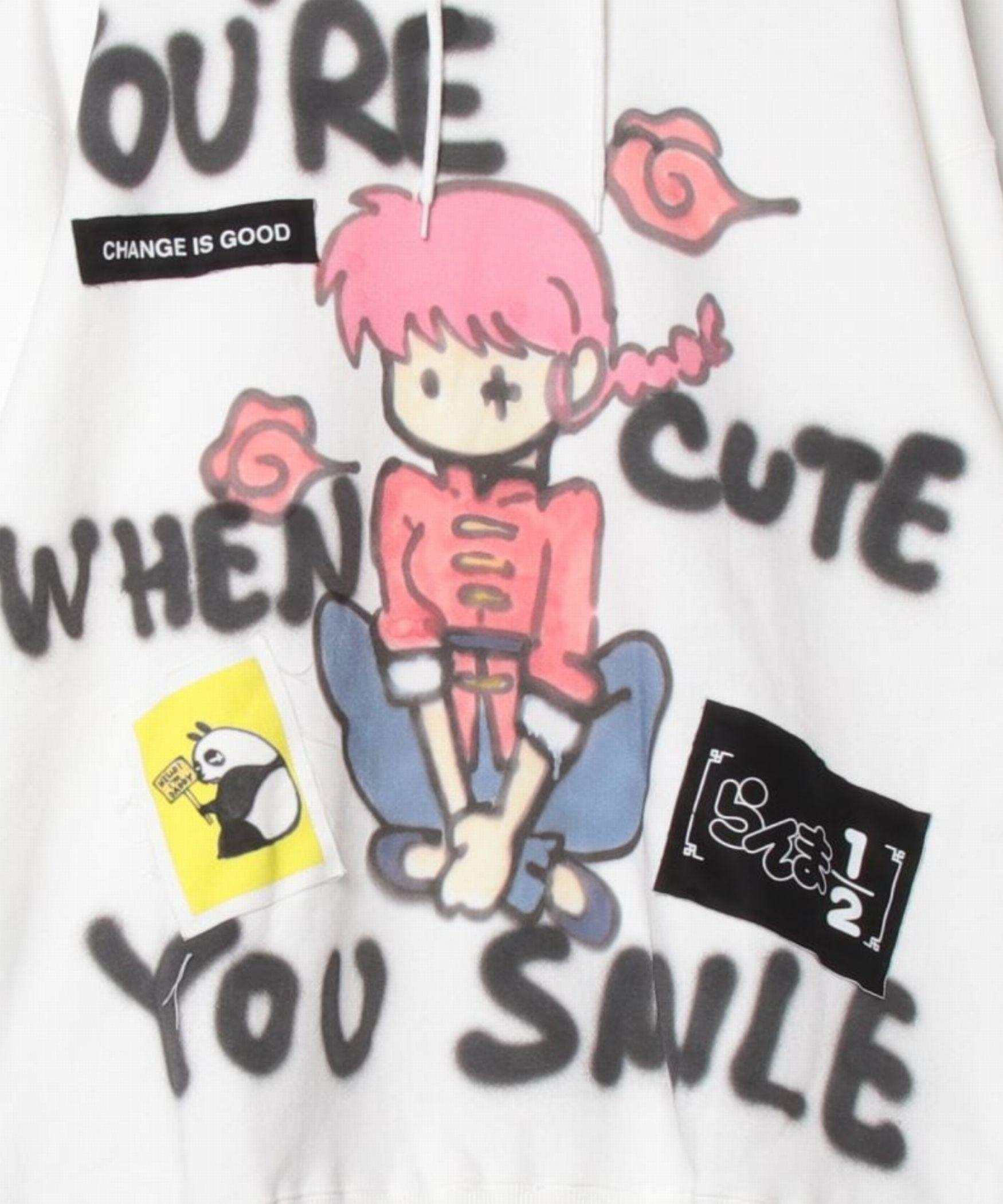 らんま1/2 Paint Hoodie / らんま ホワイト