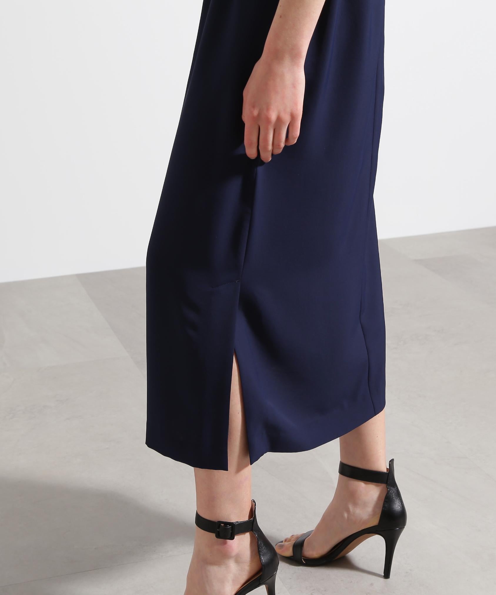 ◆スリーブシャーリングワンピース ネイビー