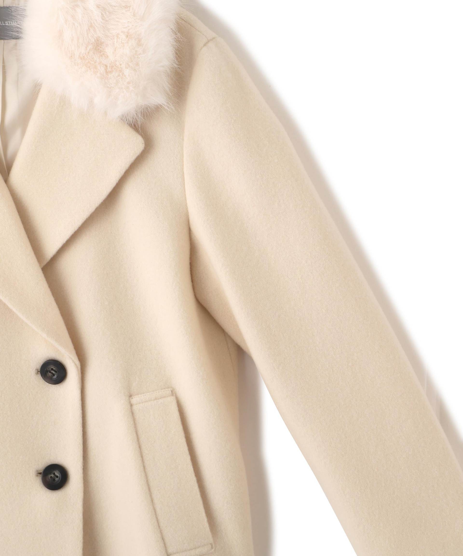 フェイクファー衿付ジャケット エクリュ