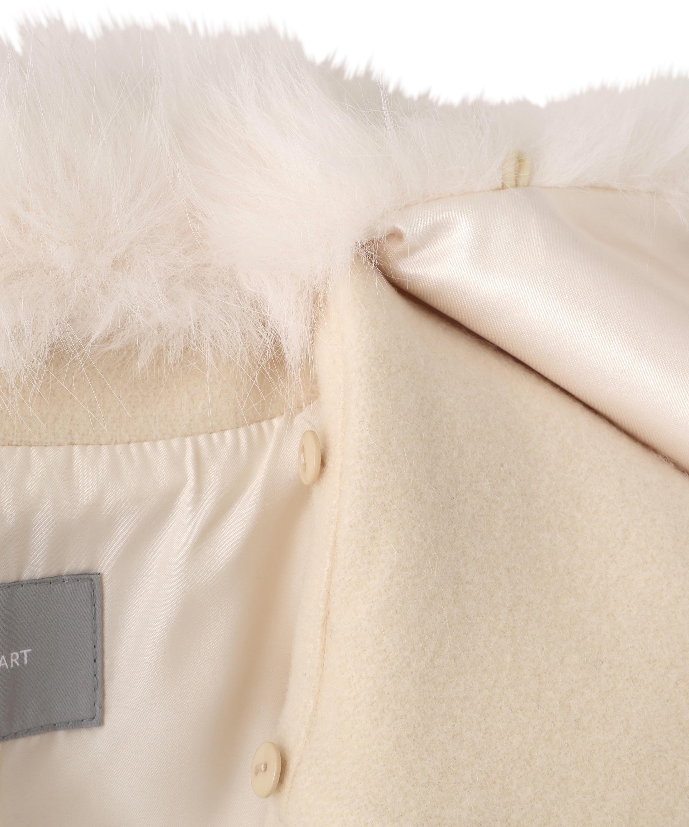 フェイクファー衿付ジャケット エクリュ