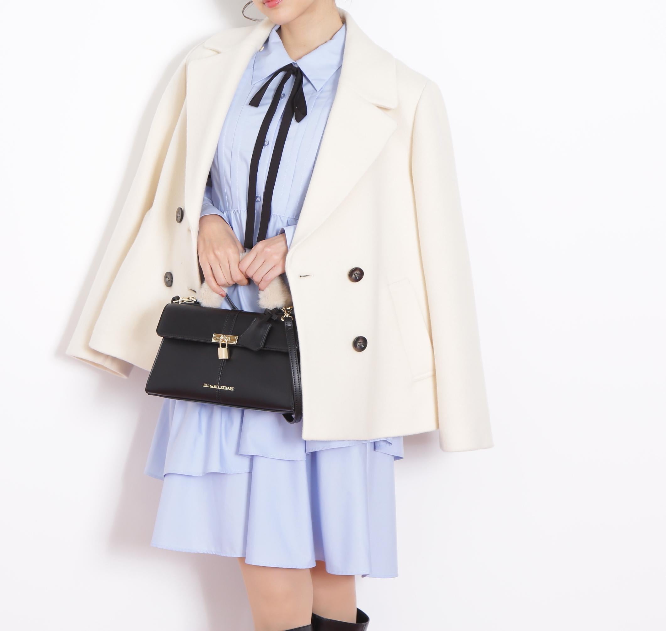 フェイクファー衿付ジャケット エクリュ