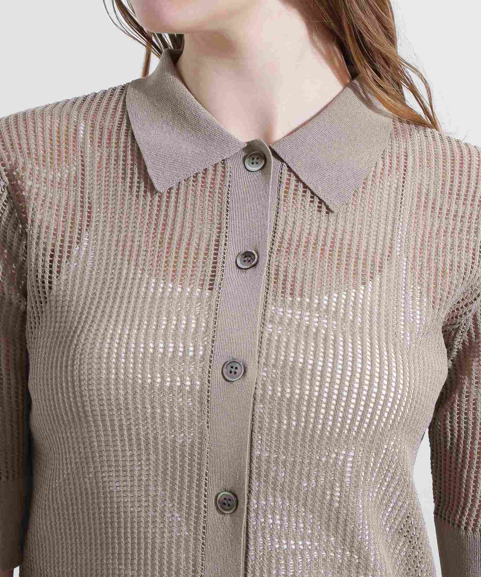 ◆シアーコンビカーディガン モカ6