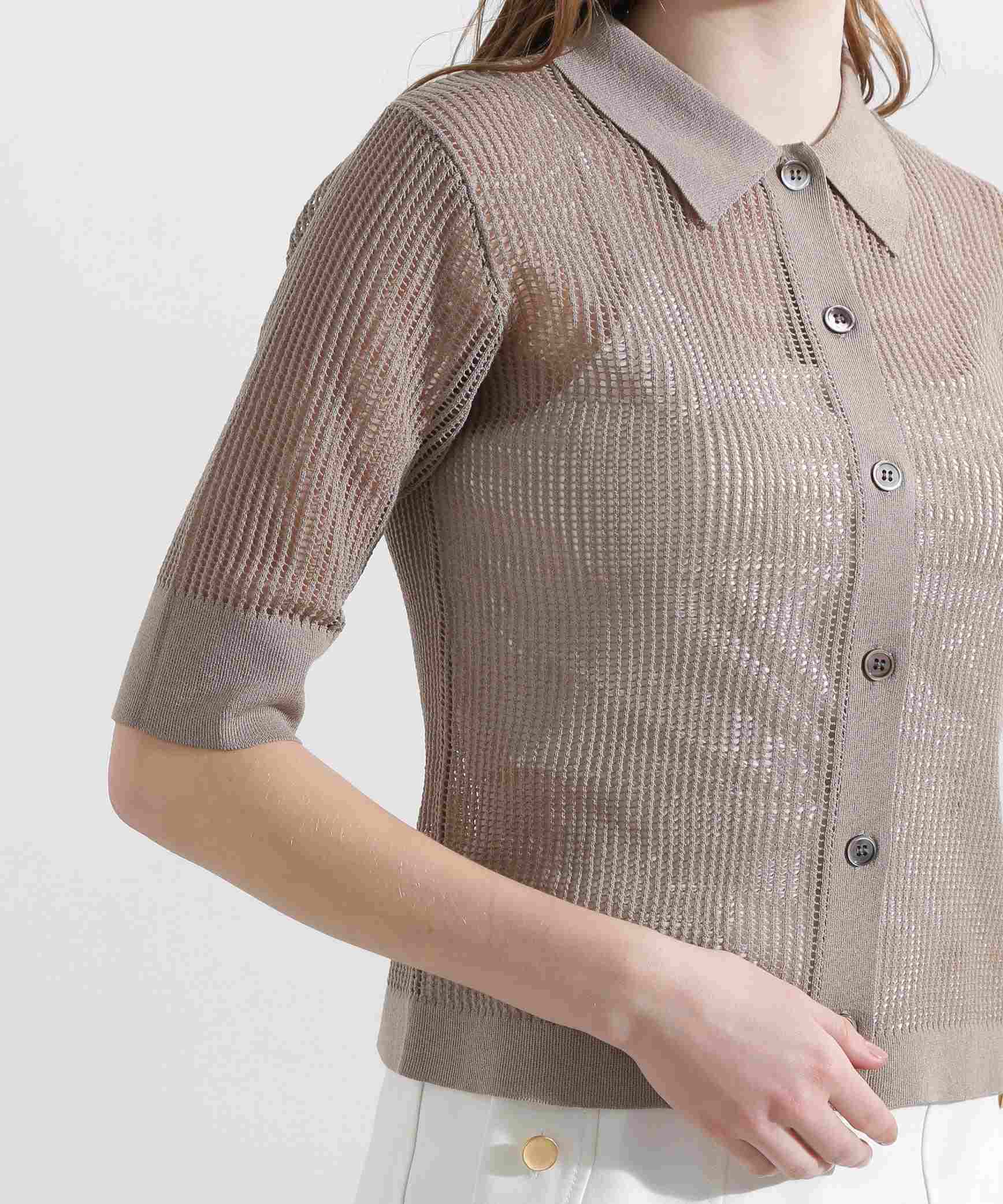 ◆シアーコンビカーディガン モカ6