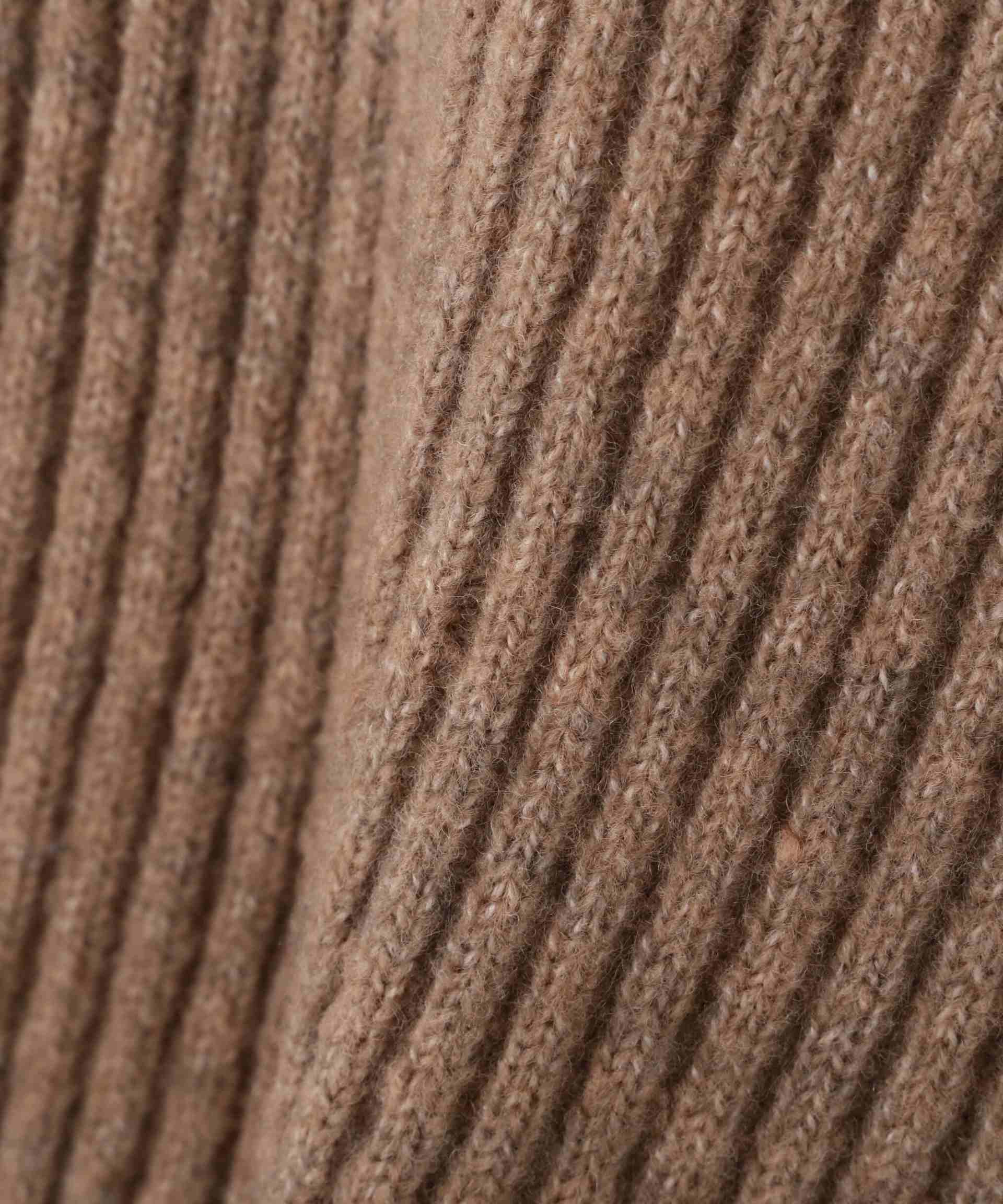 スクエアネックリブニットロンパース モカ