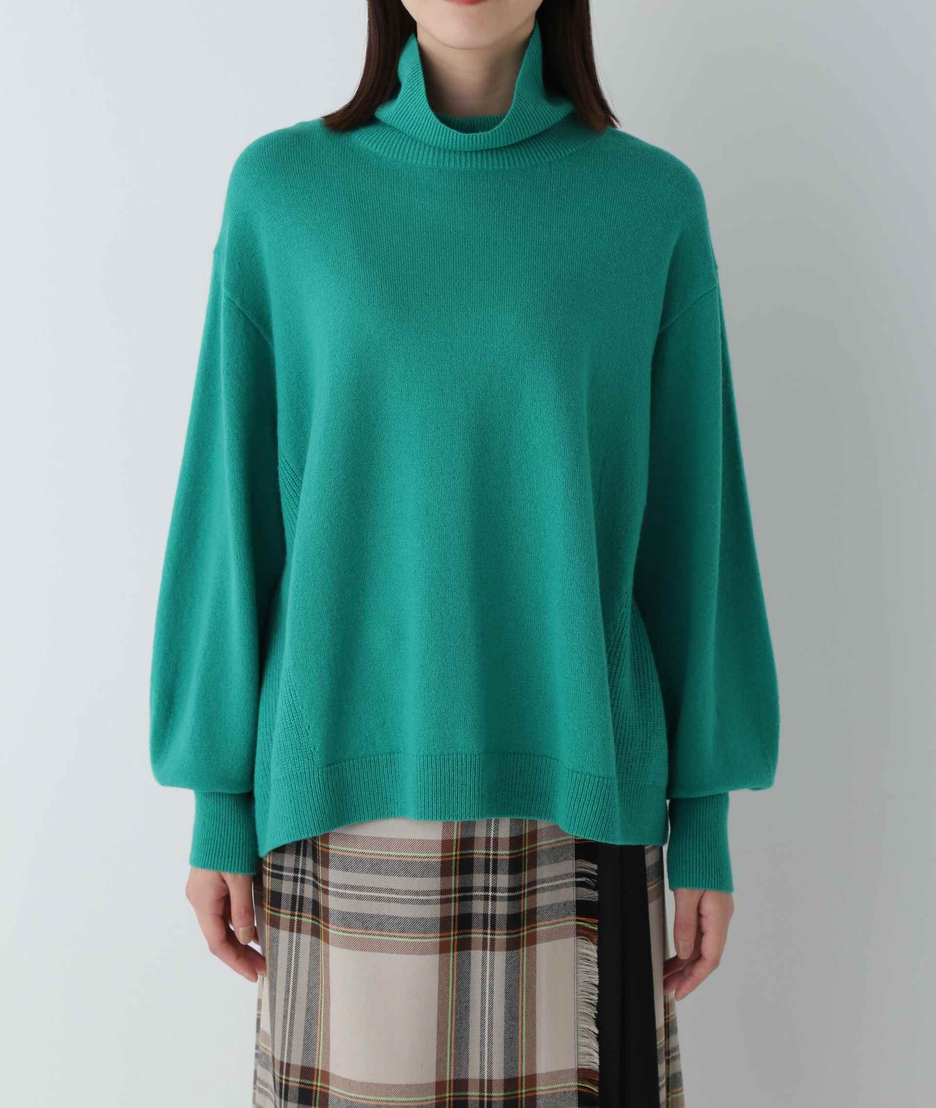 ◆ソフトタッチウールハイネックプルオーバー グリーン