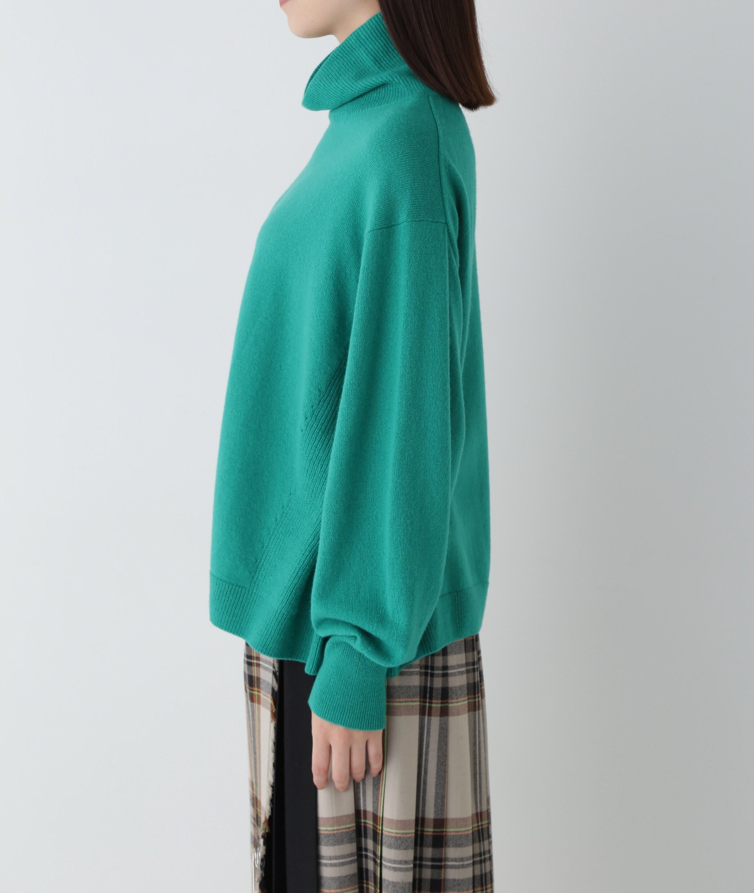 ◆ソフトタッチウールハイネックプルオーバー グリーン