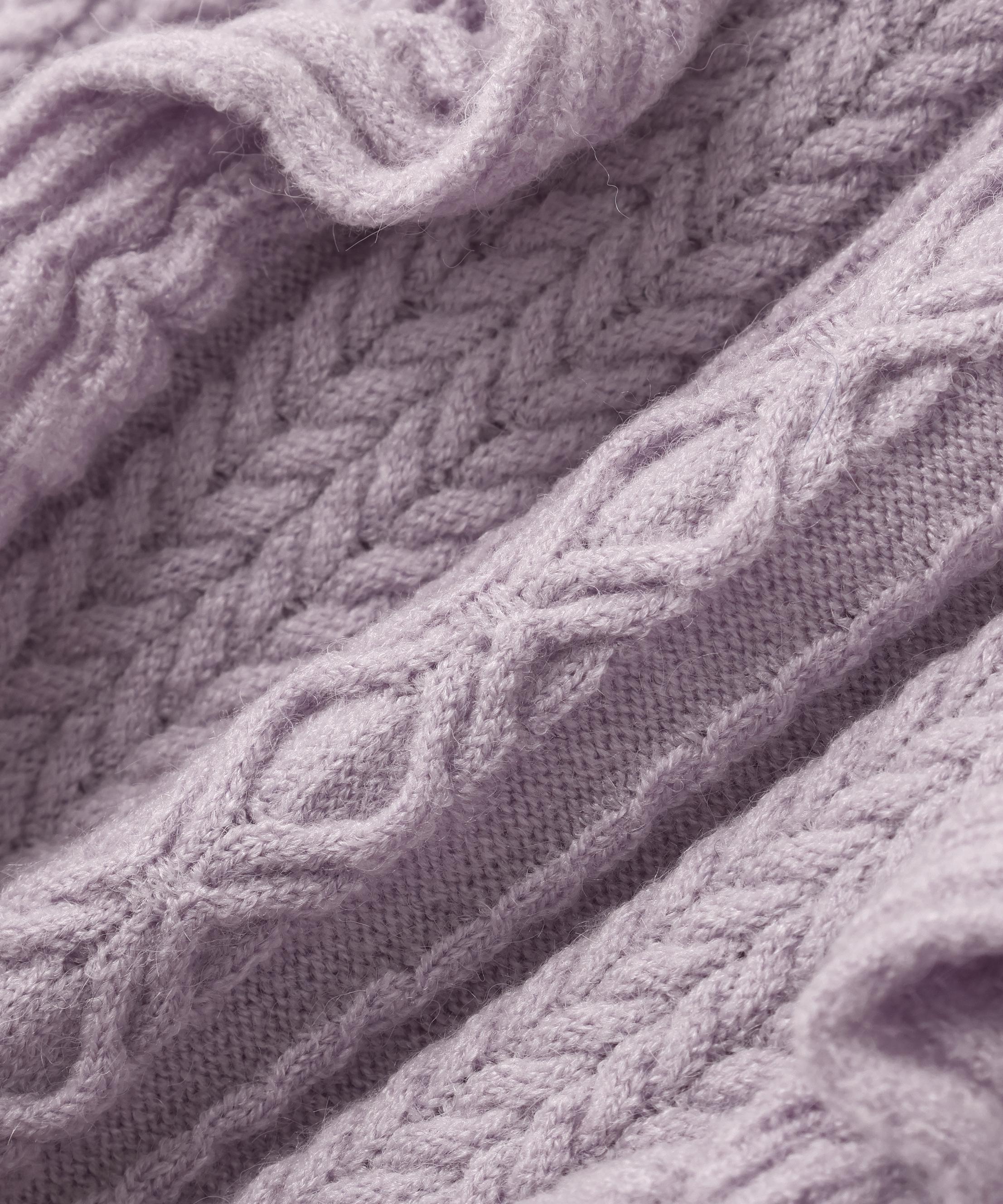ミニケーブルフリルニット ラベンダー