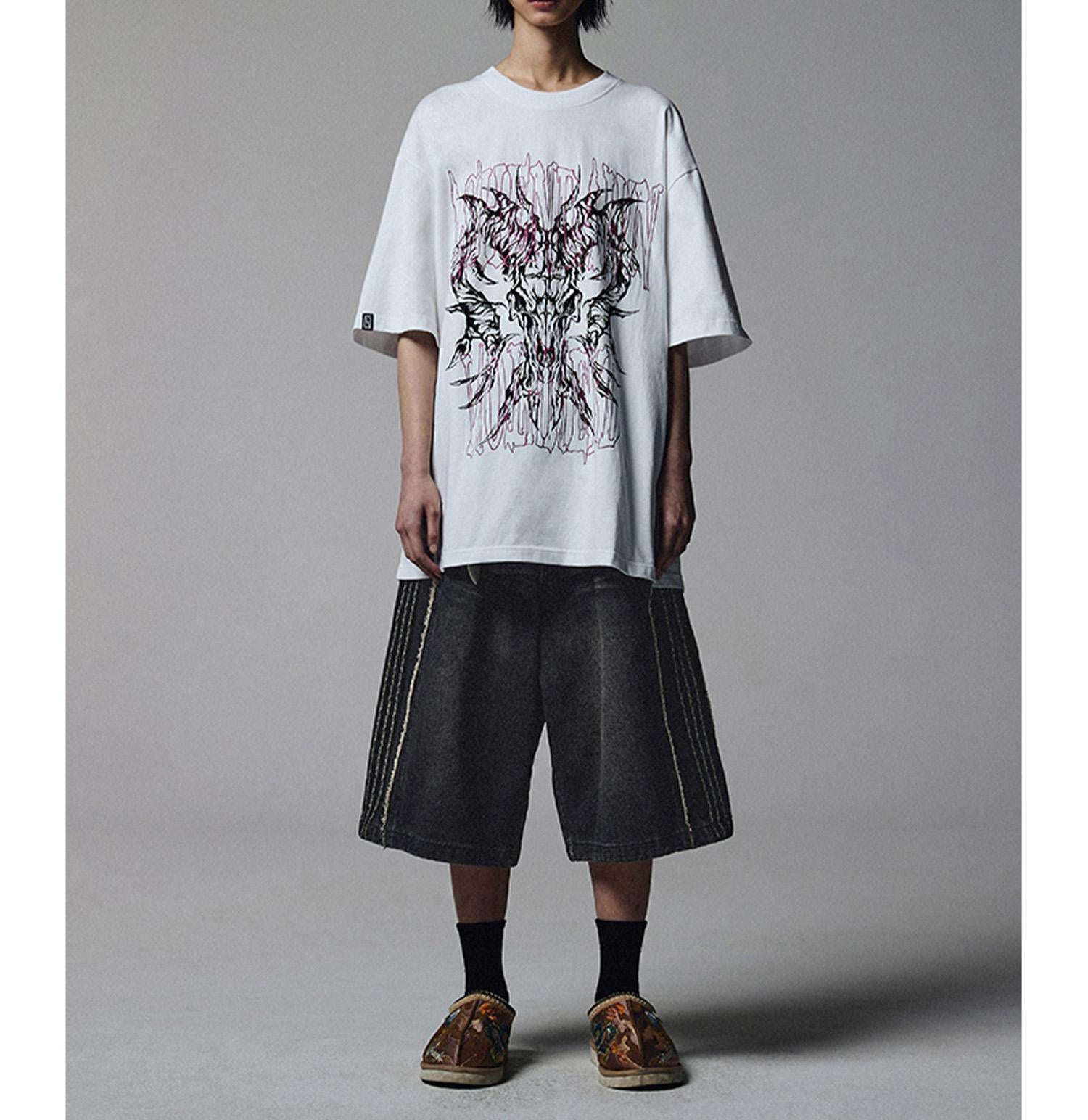 NOT4NE>D/ノットフォーナード/THO>NS LINE CUT OFF SHO>TS ブラック