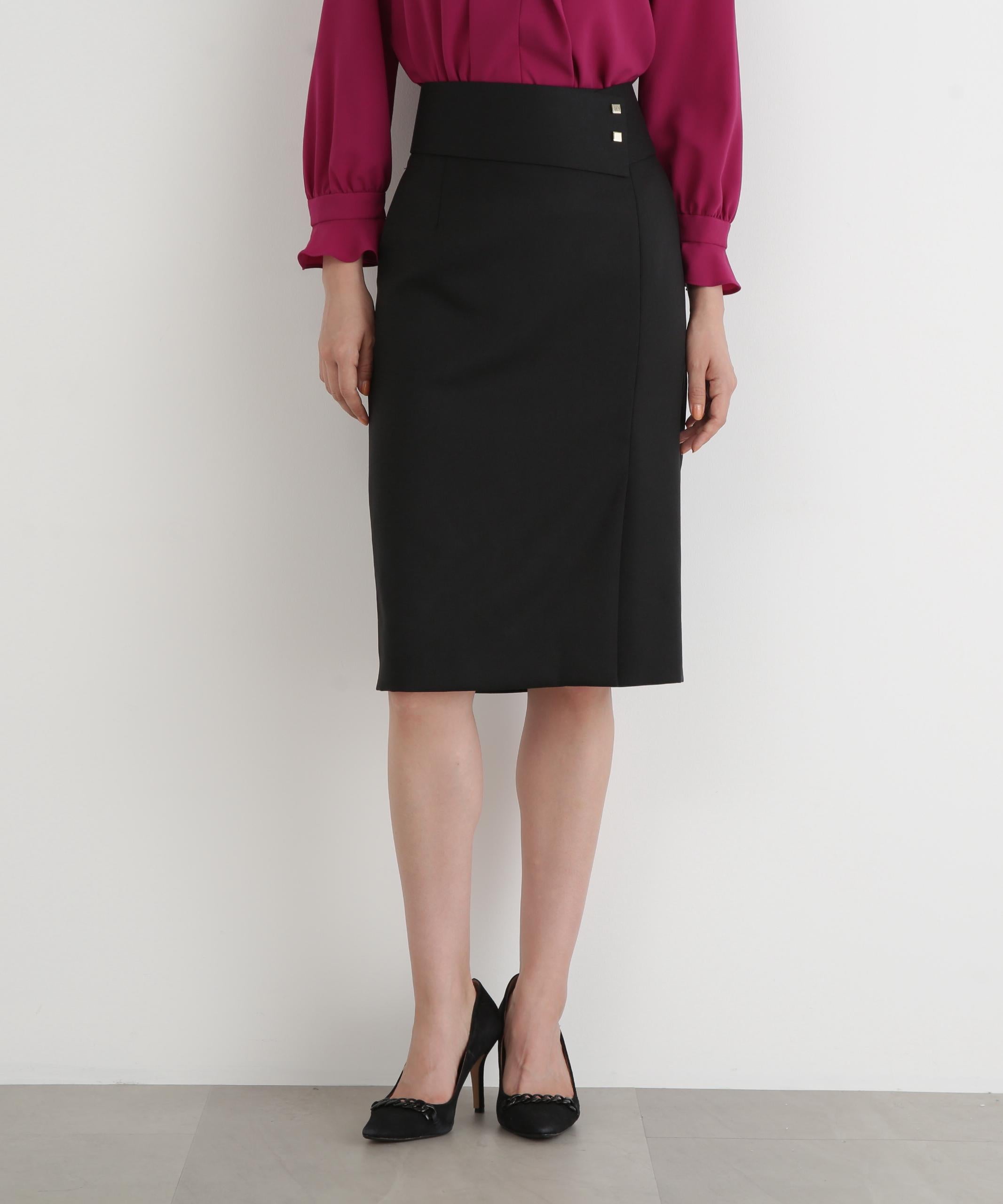 ◆ワイドベルト付きスカート ブラック