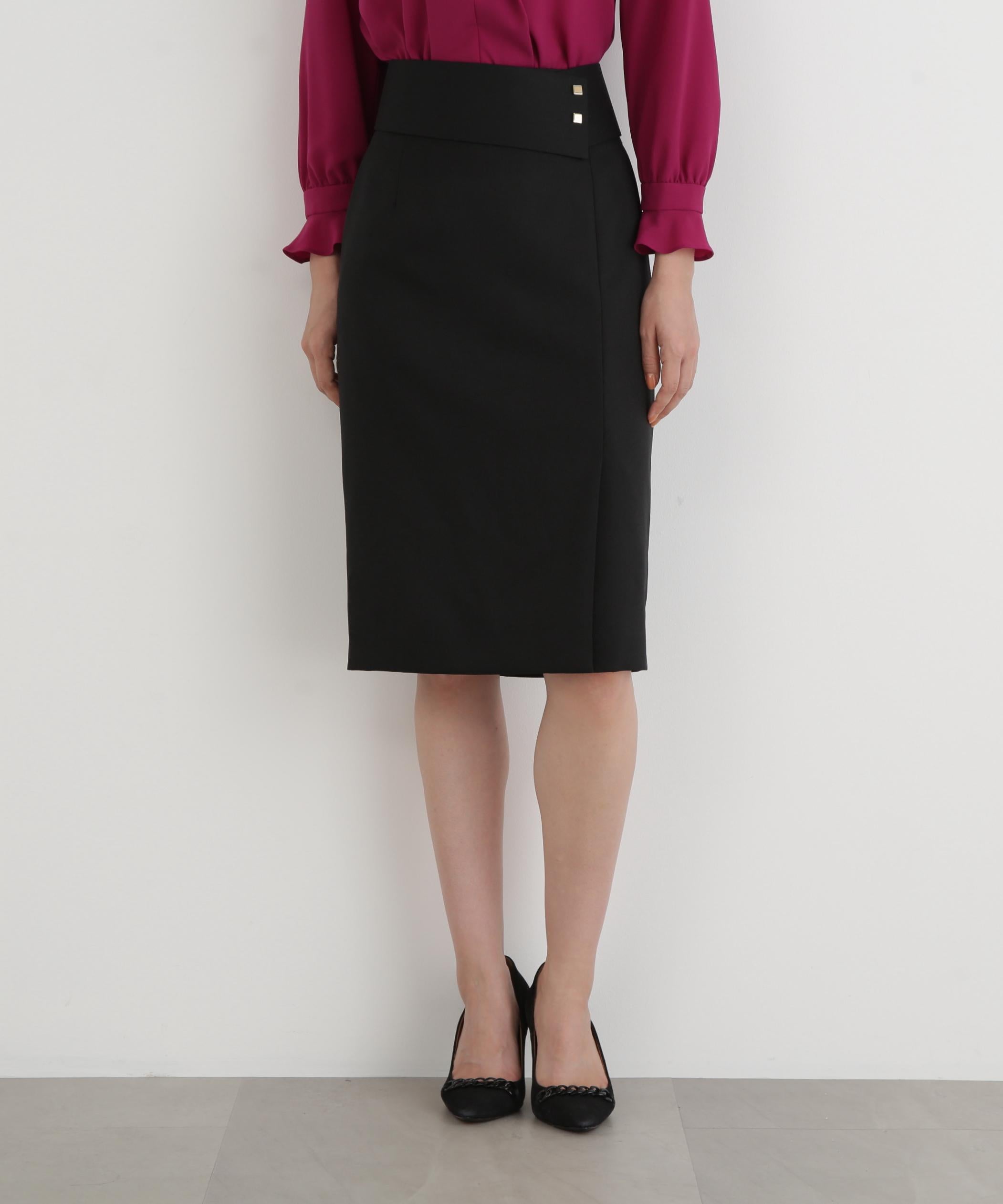 ◆ワイドベルト付きスカート ブラック