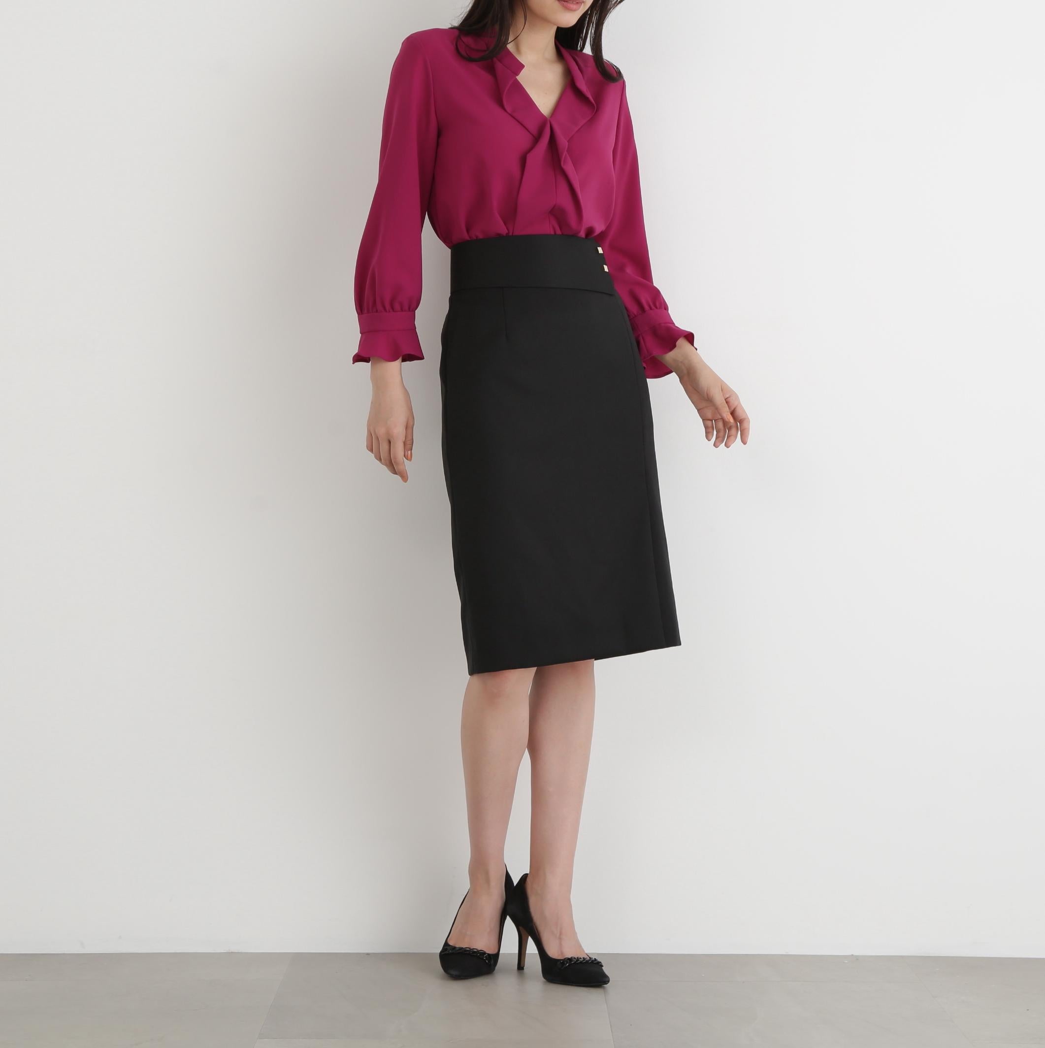 ◆ワイドベルト付きスカート ブラック