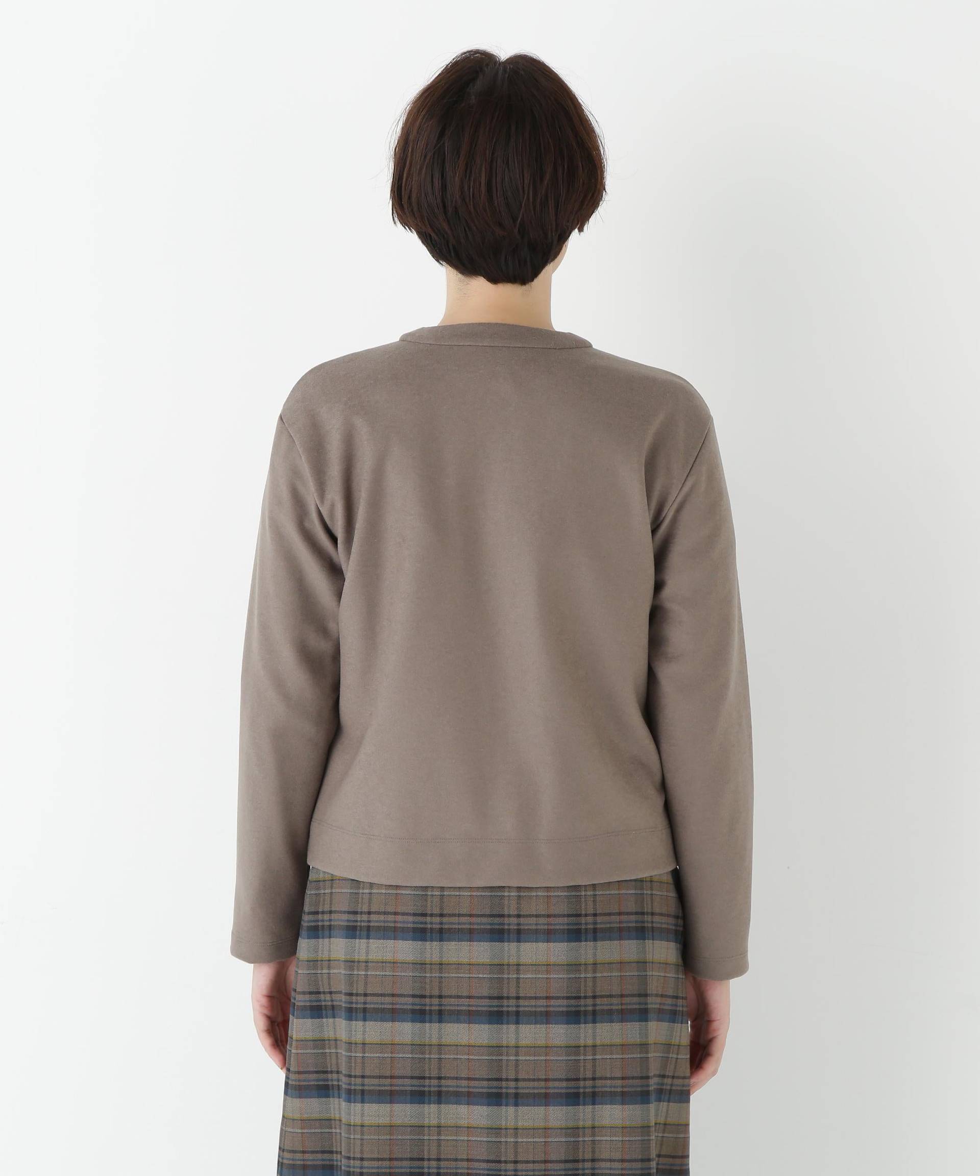 ミルドジャージーカーディガン モカ1