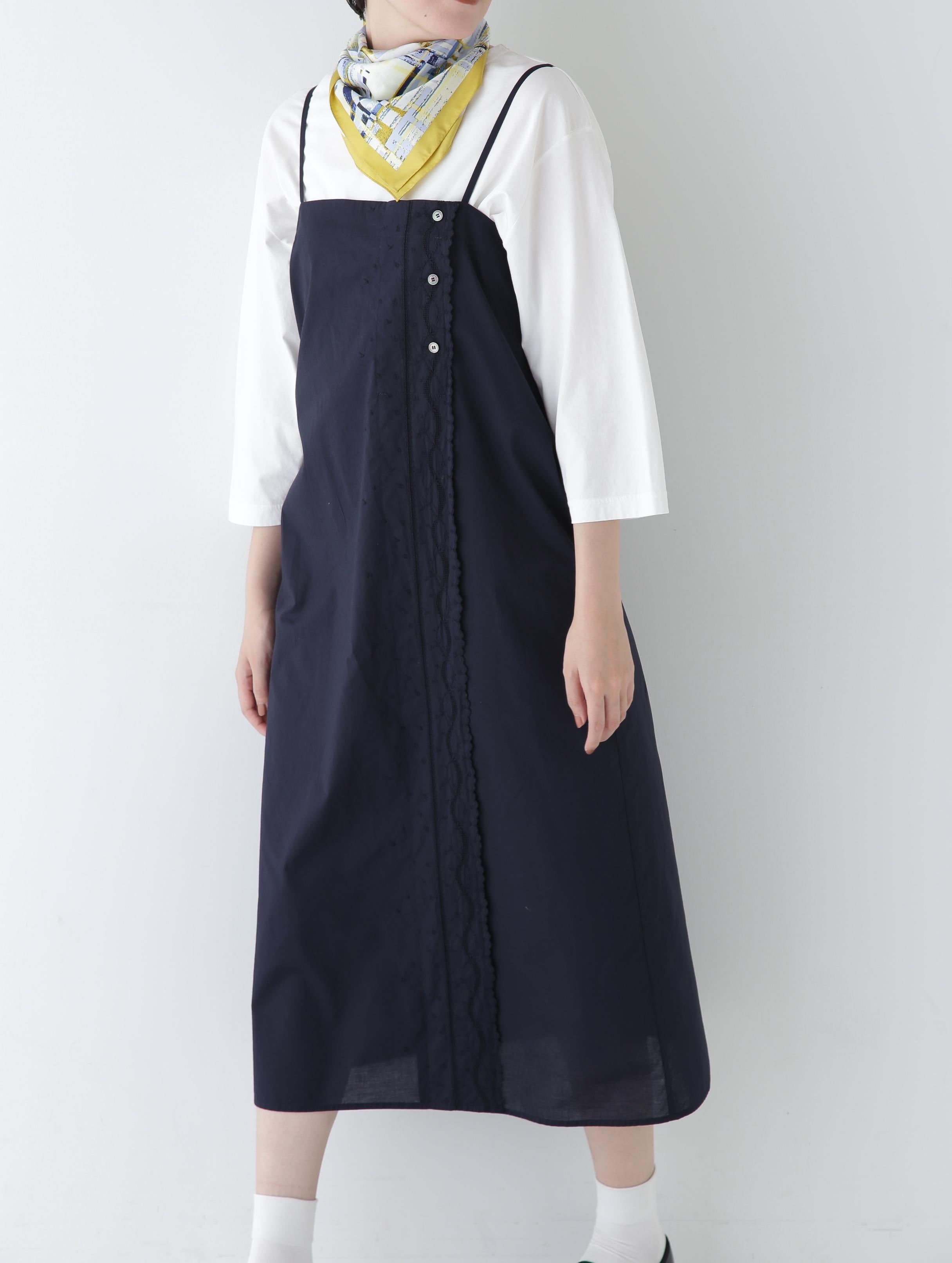 ◆ヴィンテージ風レースノースリワンピース ネイビー