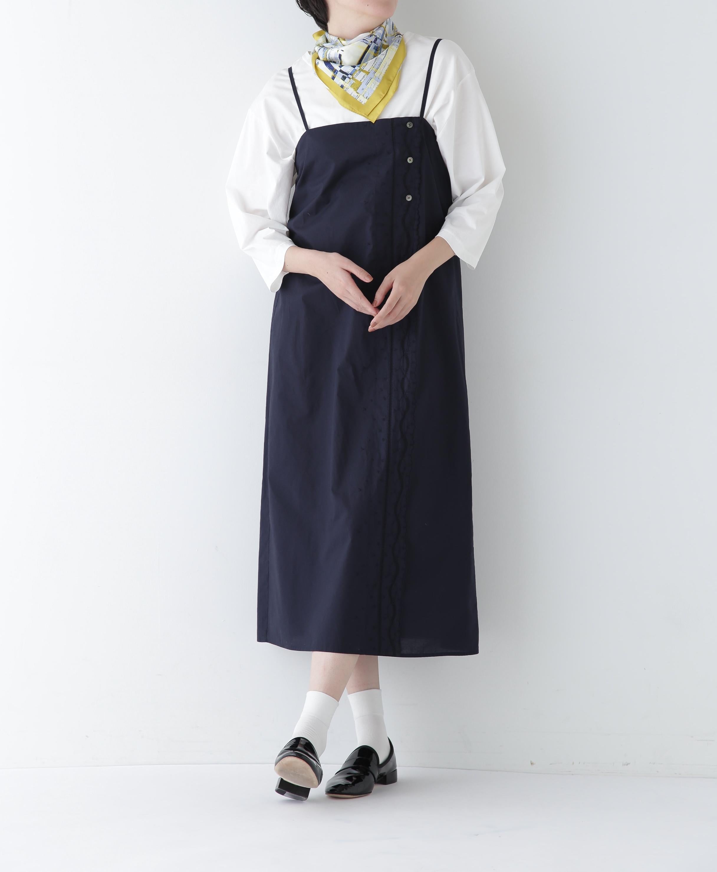 ◆ヴィンテージ風レースノースリワンピース ネイビー