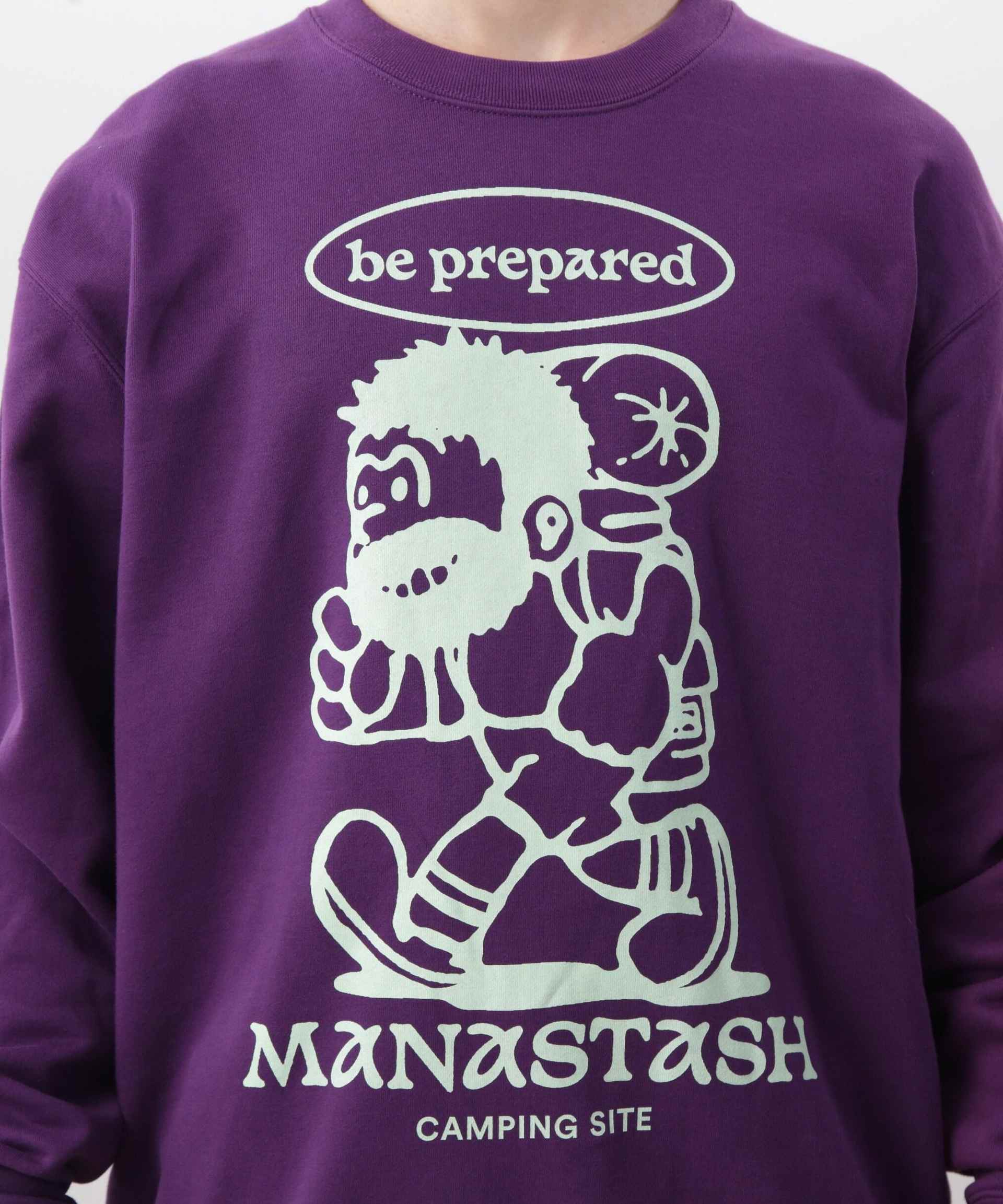 MANASTASH/マナスタッシュ/C>EW SWEAT RE P>EPA>ED パープル
