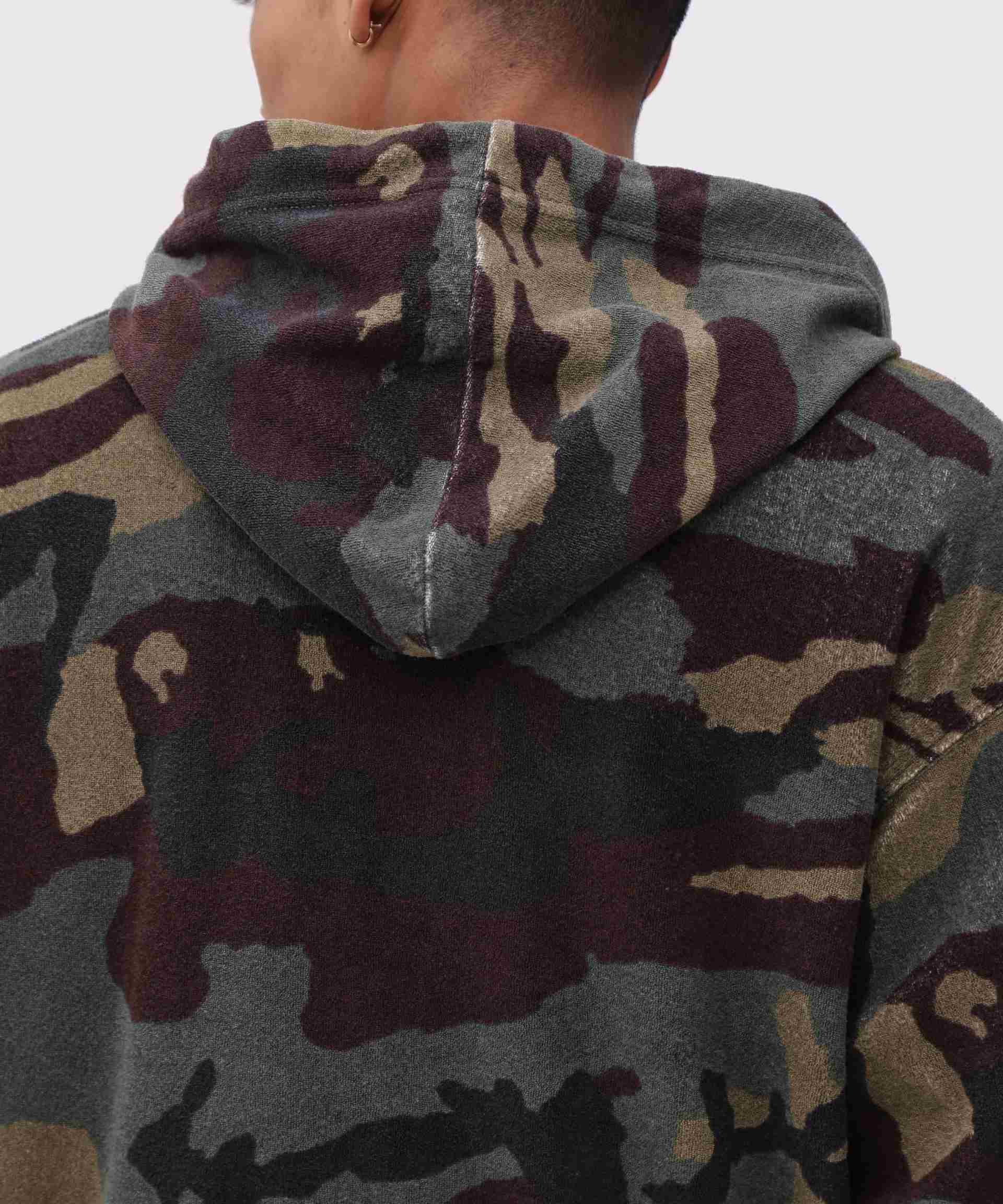 《直営店限定》PILE CAMO ZIP UP HOODIE / パイル カモ ジップアップ フーディー / AVI>EX / カモ4