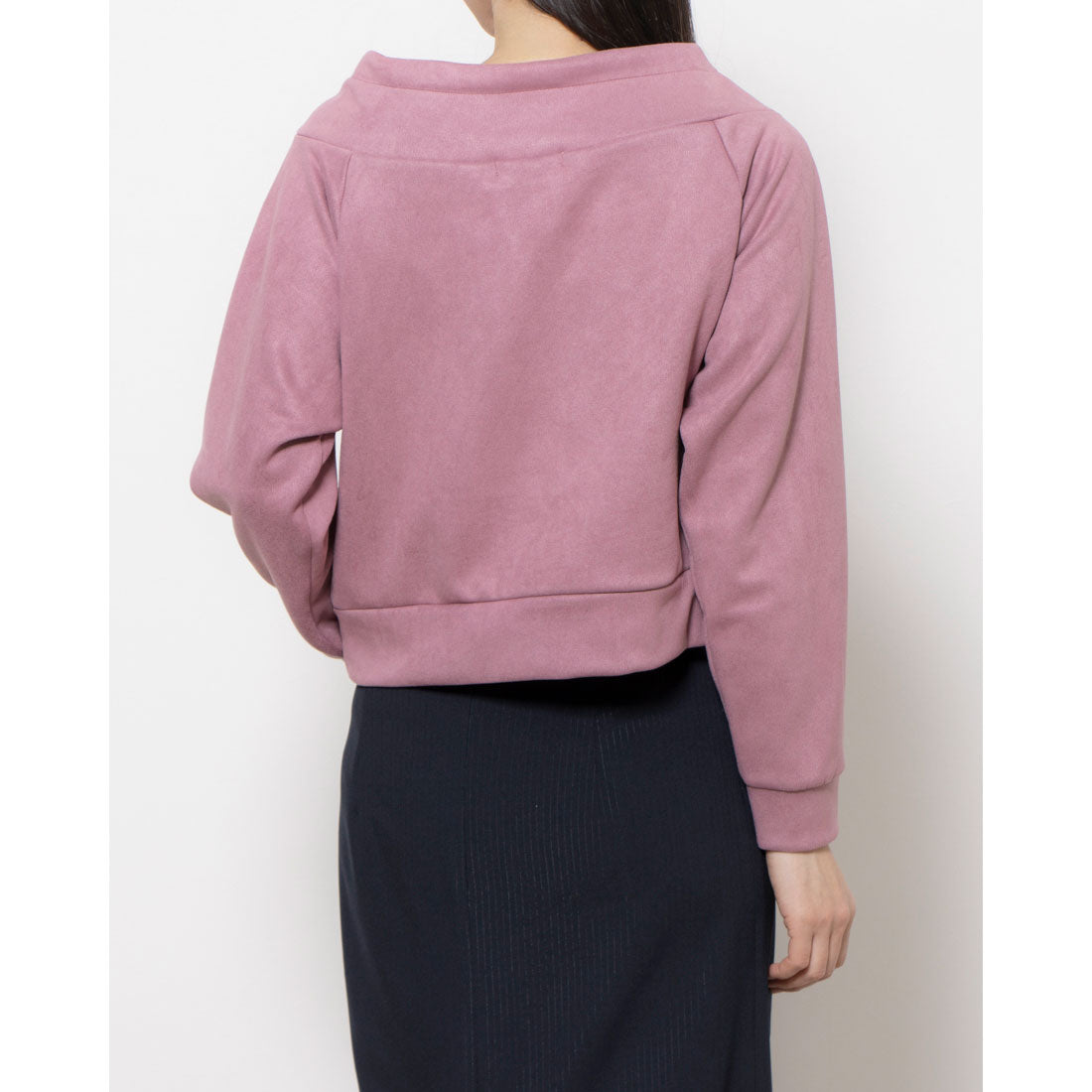 12Twelve Agenda Faux suede hooded cut and sew pullover
