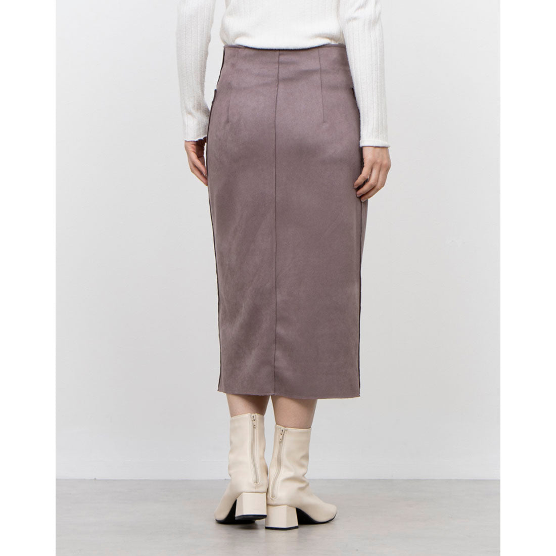 トゥエルブアジェンダ 12Twelve Agenda フェイクスエード両ポケタイトスカート (ピンク) ピンク