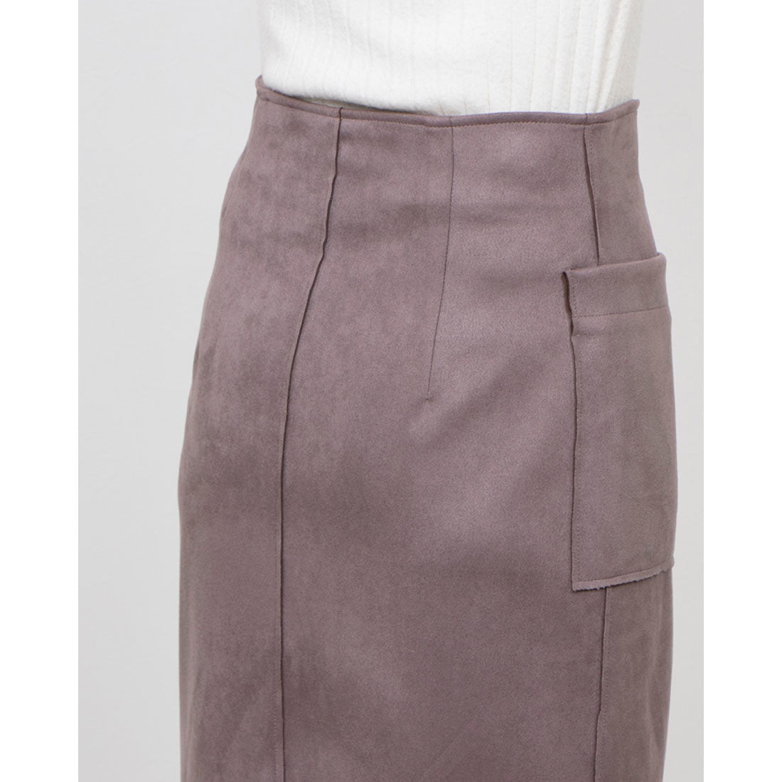 トゥエルブアジェンダ 12Twelve Agenda フェイクスエード両ポケタイトスカート (ピンク) ピンク