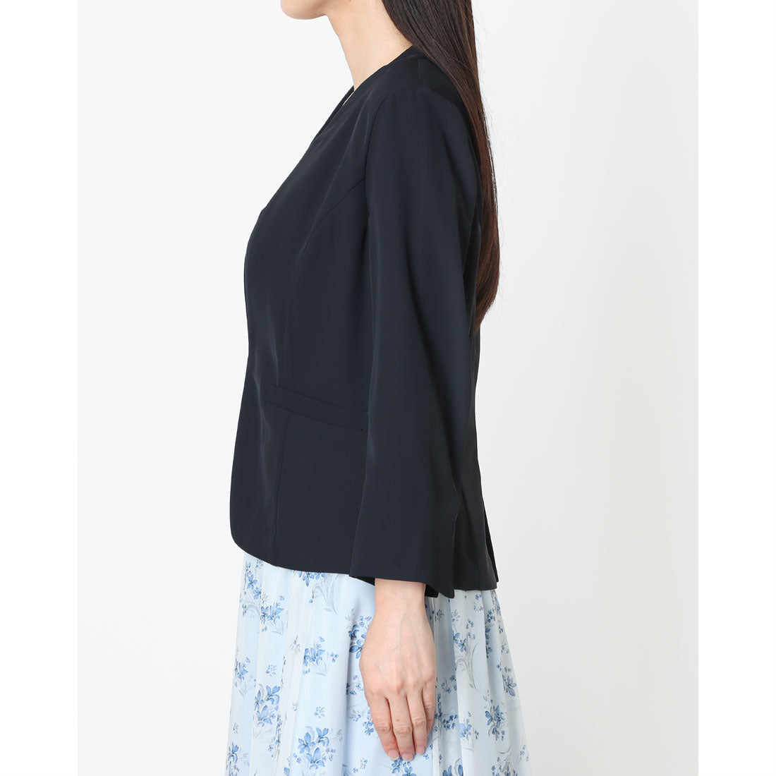 トゥエルブアジェンダ 12Twelve Agenda マシーンウォッシャブルカラーレスジャケット (ネイビー) ネイビー