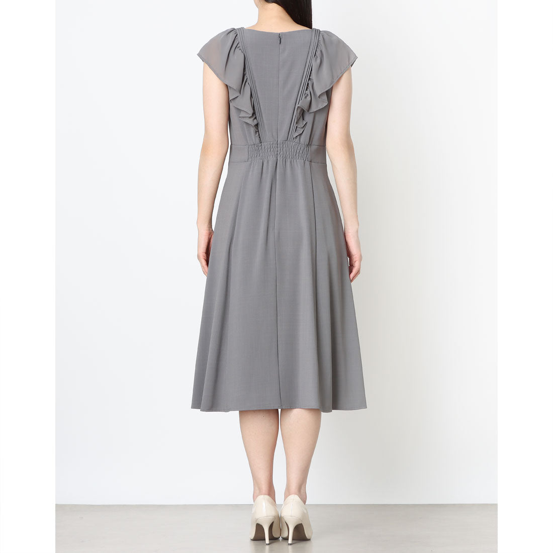 トゥエルブアジェンダ 12Twelve Agenda フリルドッキングワンピース (グレー) グレー