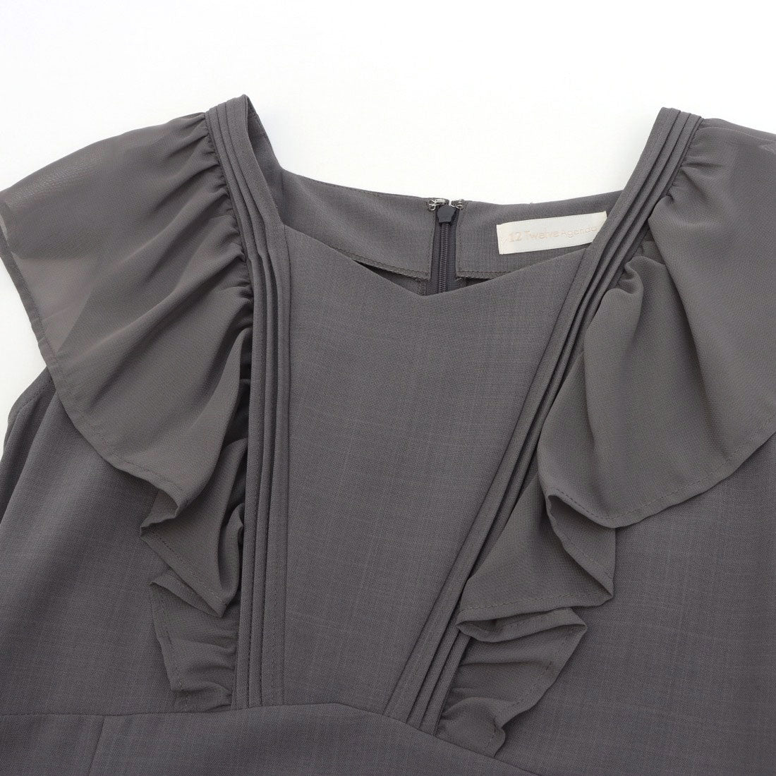 トゥエルブアジェンダ 12Twelve Agenda フリルドッキングワンピース (グレー) グレー