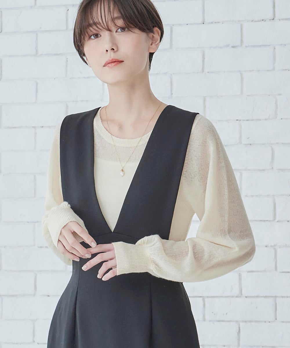 トゥエルブアジェンダ 12Twelve Agenda クルーネックシアーニットプルオーバー