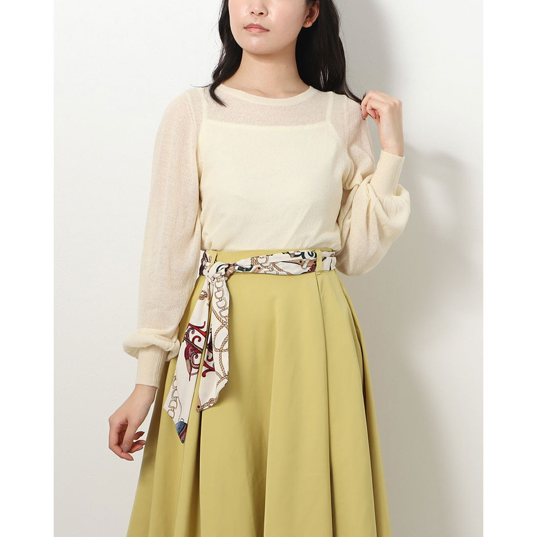 トゥエルブアジェンダ 12Twelve Agenda クルーネックシアーニットプルオーバー