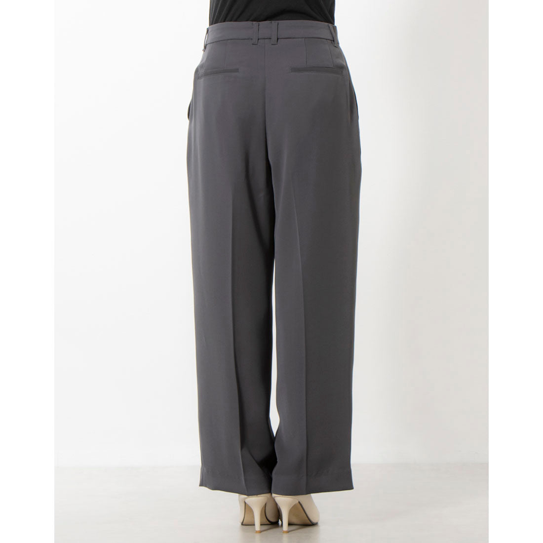 トゥエルブアジェンダ 12Twelve Agenda タックワイドパンツ (チャコールグレー) チャコールグレー