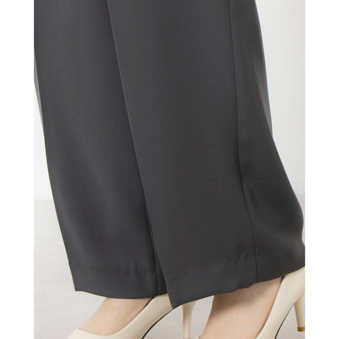 トゥエルブアジェンダ 12Twelve Agenda タックワイドパンツ (チャコールグレー) チャコールグレー