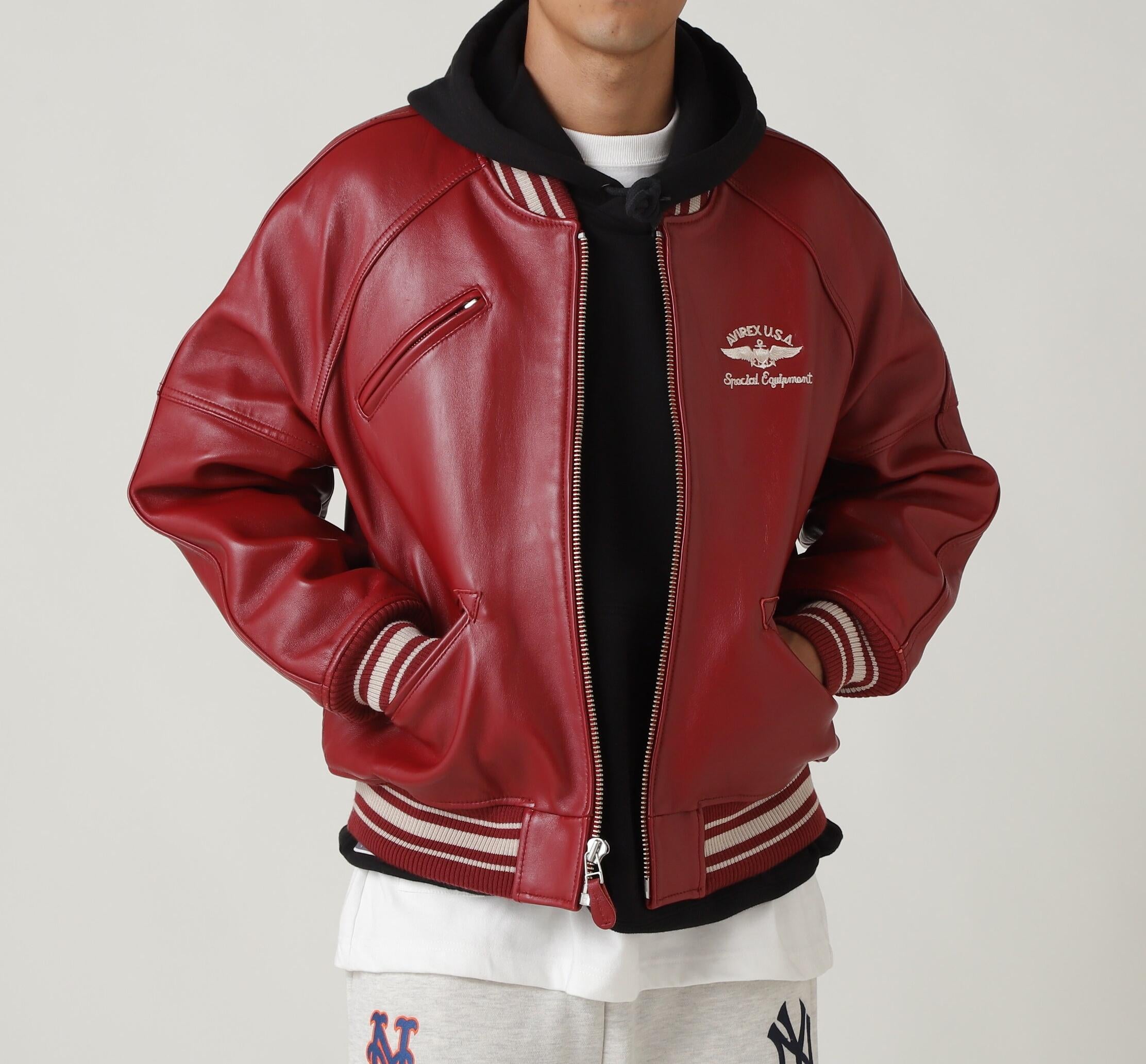 VA>SITY JACKET/ヴァーシティ ジャケット レッド