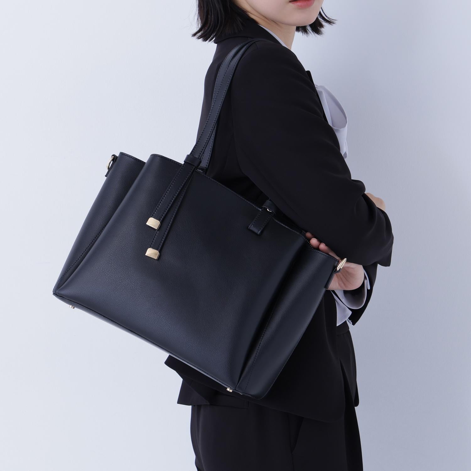 ドロップリボントートバッグ クロ